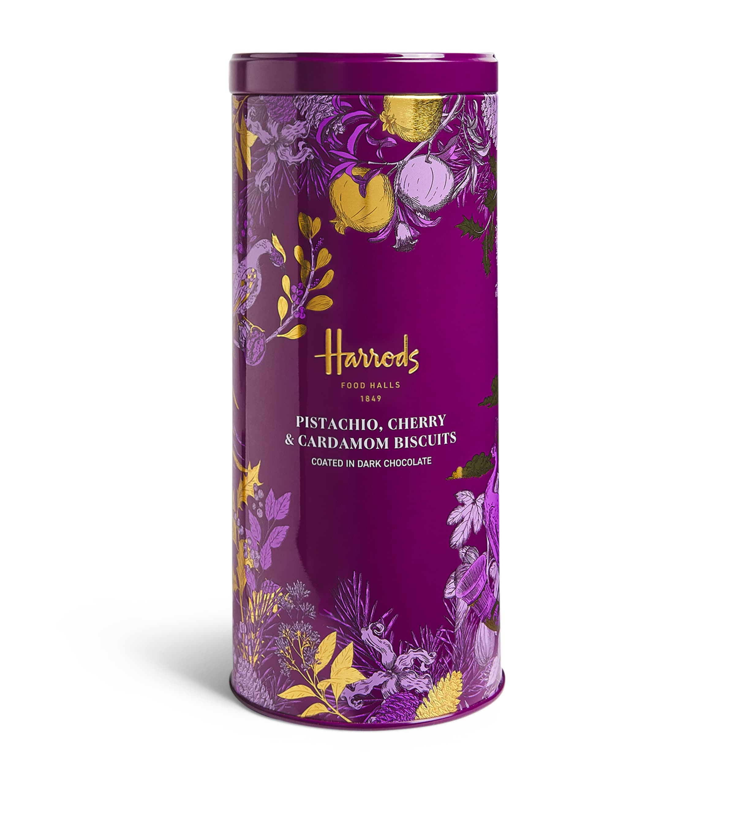Harrods Chocolate Coated Pistachio, Cherry and Cardamom Biscuits (200g)