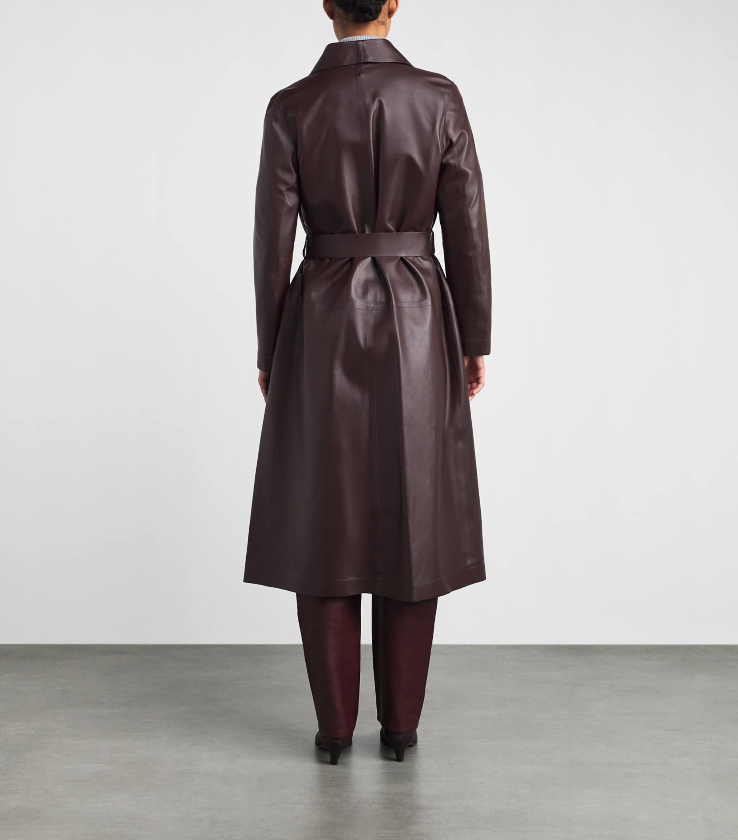 Mackage Burgundy MAI-L Leather Wrap Coat | Harrods US