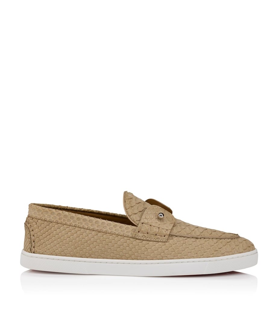Christian Louboutin Chambeliboat Python-Calf Leather Boat Shoes Image 1