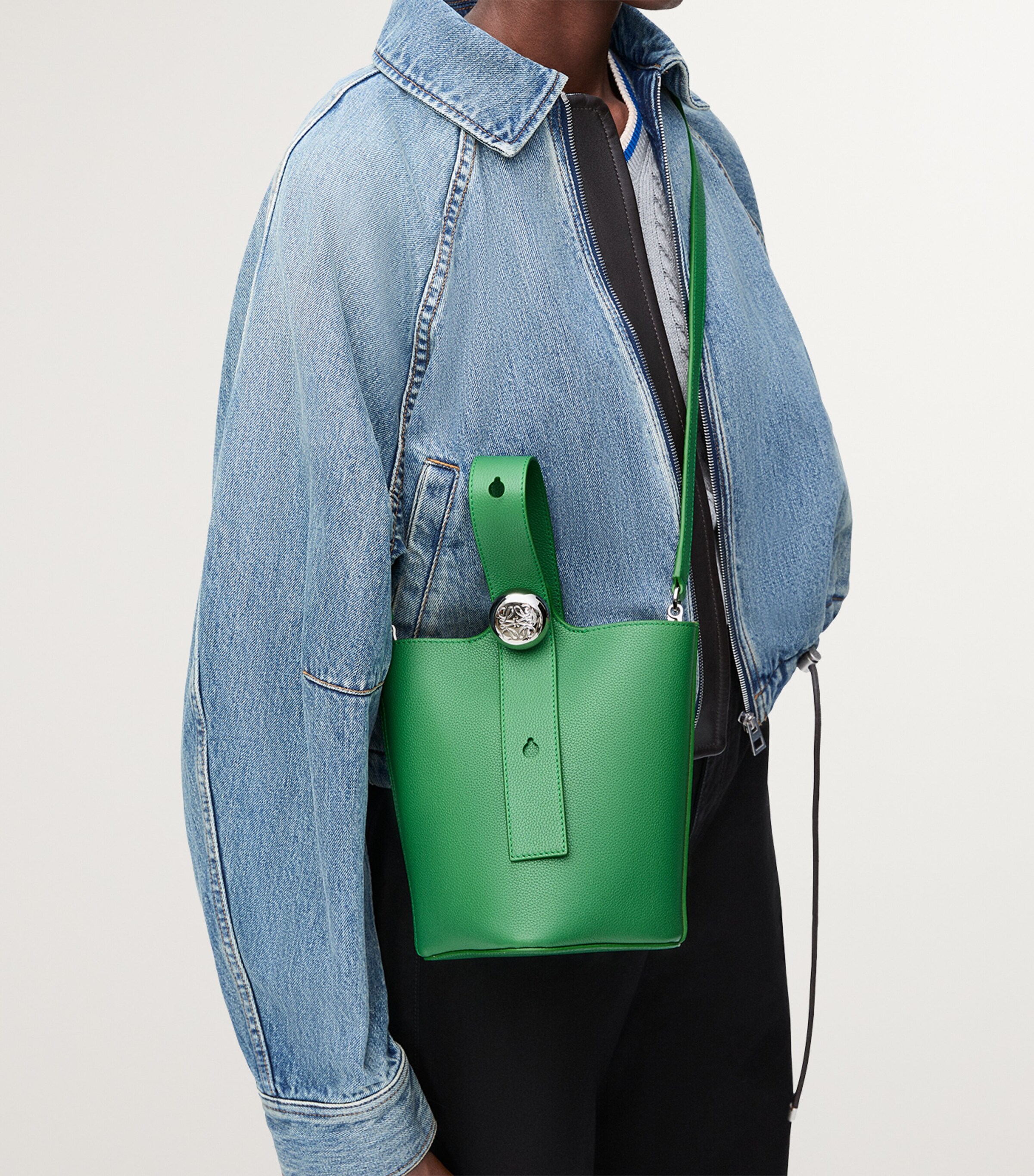 LOEWE Mini Leather Pebble Bucket Bag | Harrods US