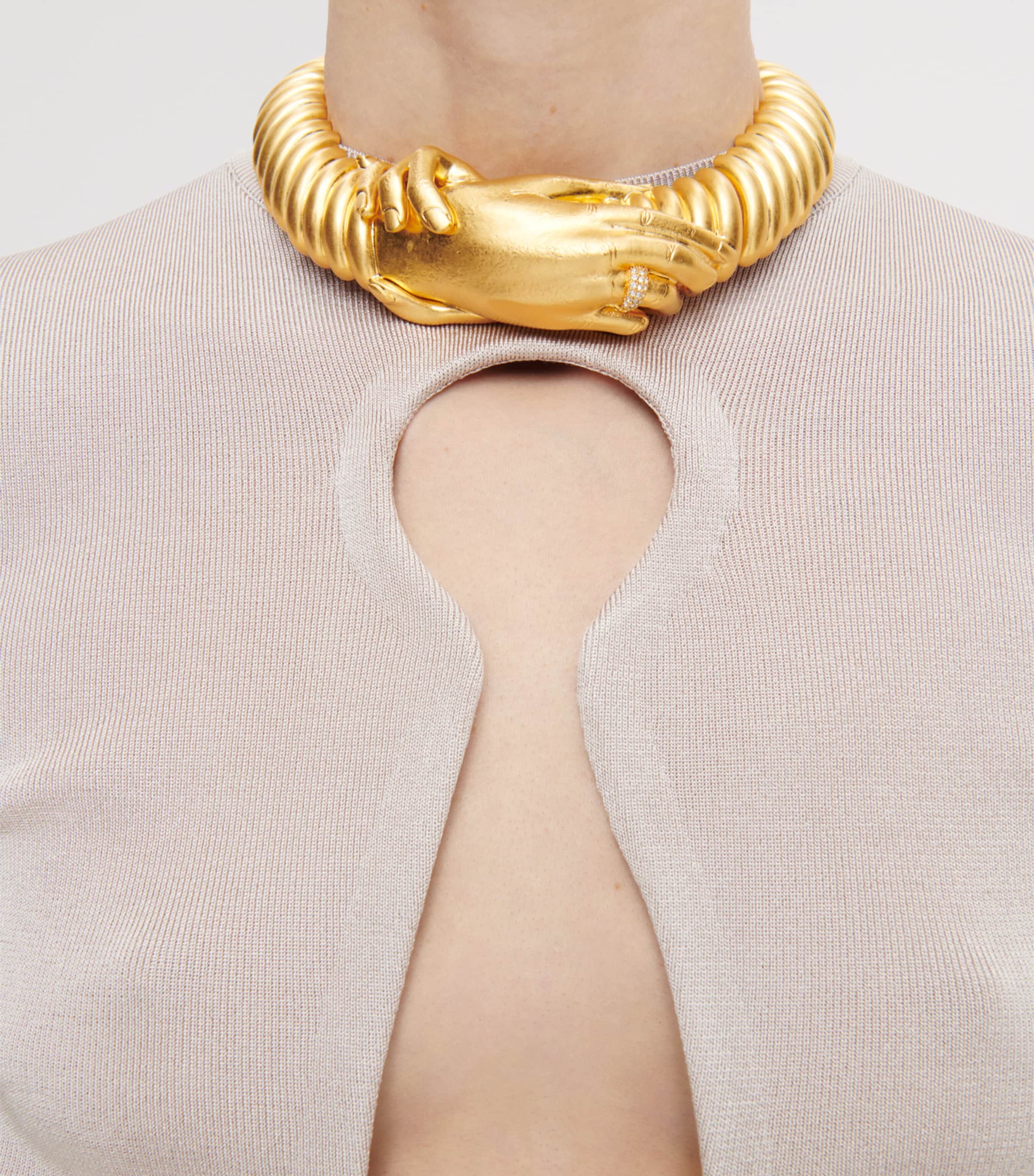 Schiaparelli Hand in Hand Necklace Gold Image 2