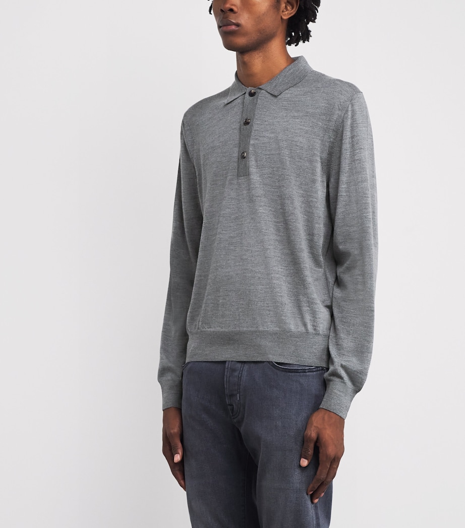 Cashmere-Silk Polo Sweater B977 Image 3