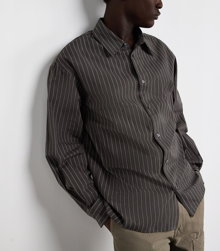 Stripe Oversized Shirt A4039-1850-BKTR Image 6