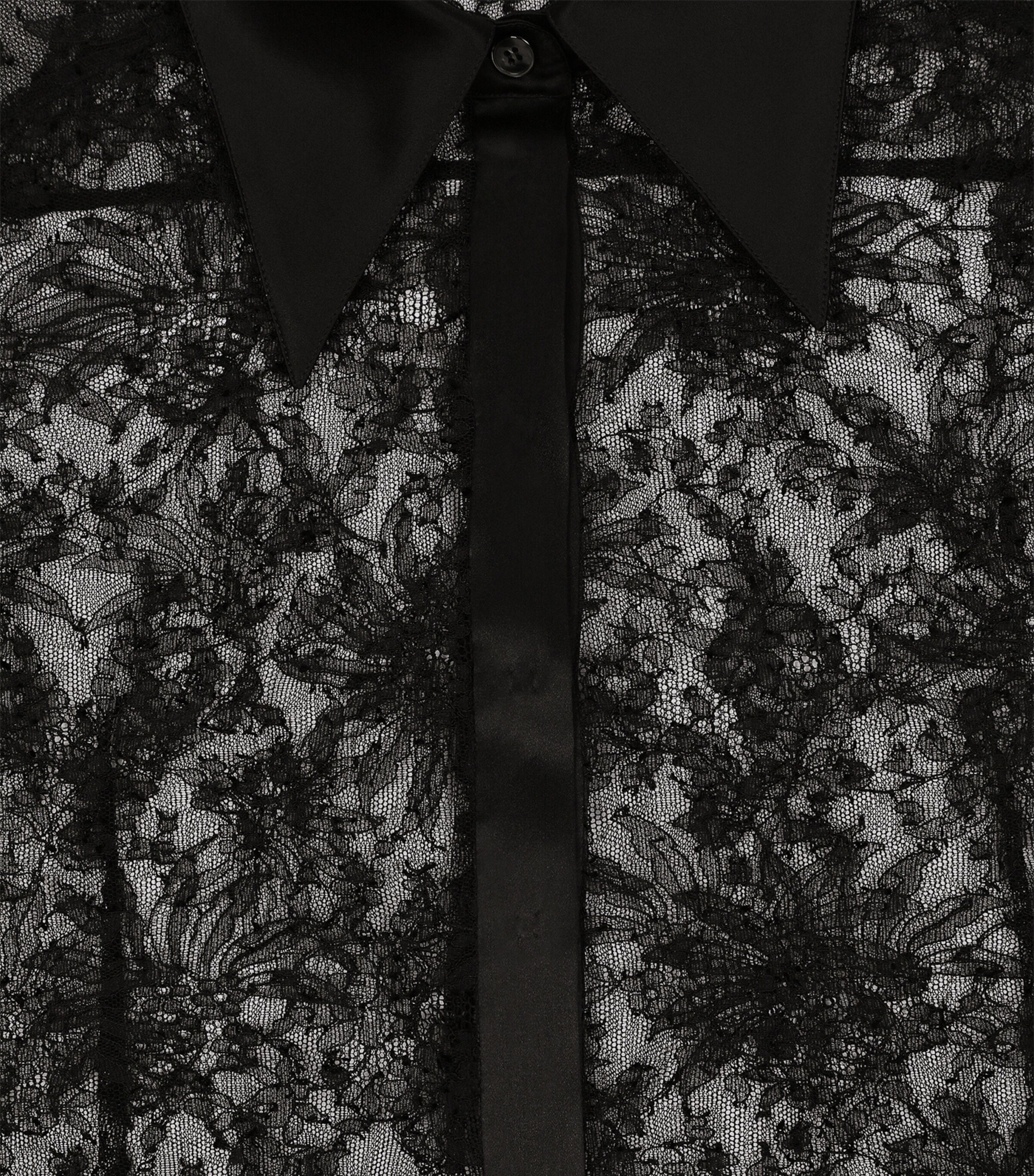 Lace Sheer Shirt N0000-BLACK Image 8