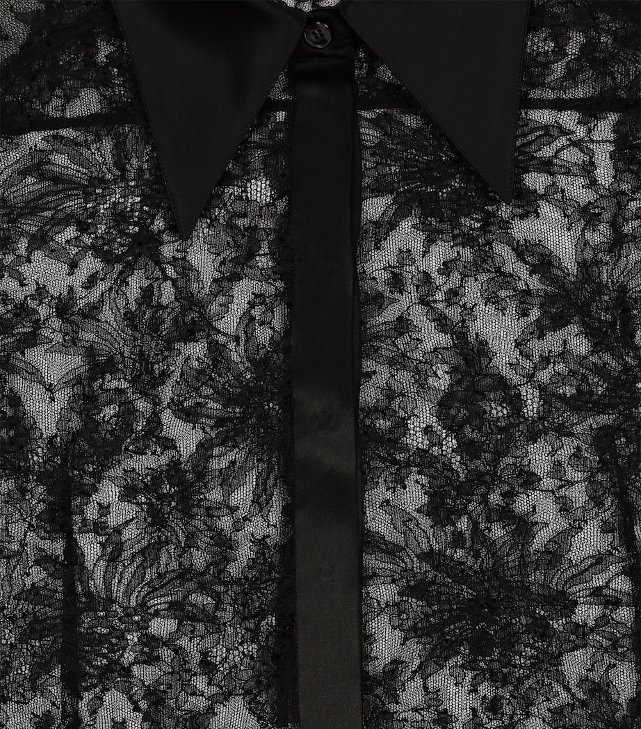 Lace Sheer Shirt N0000-BLACK Image 8