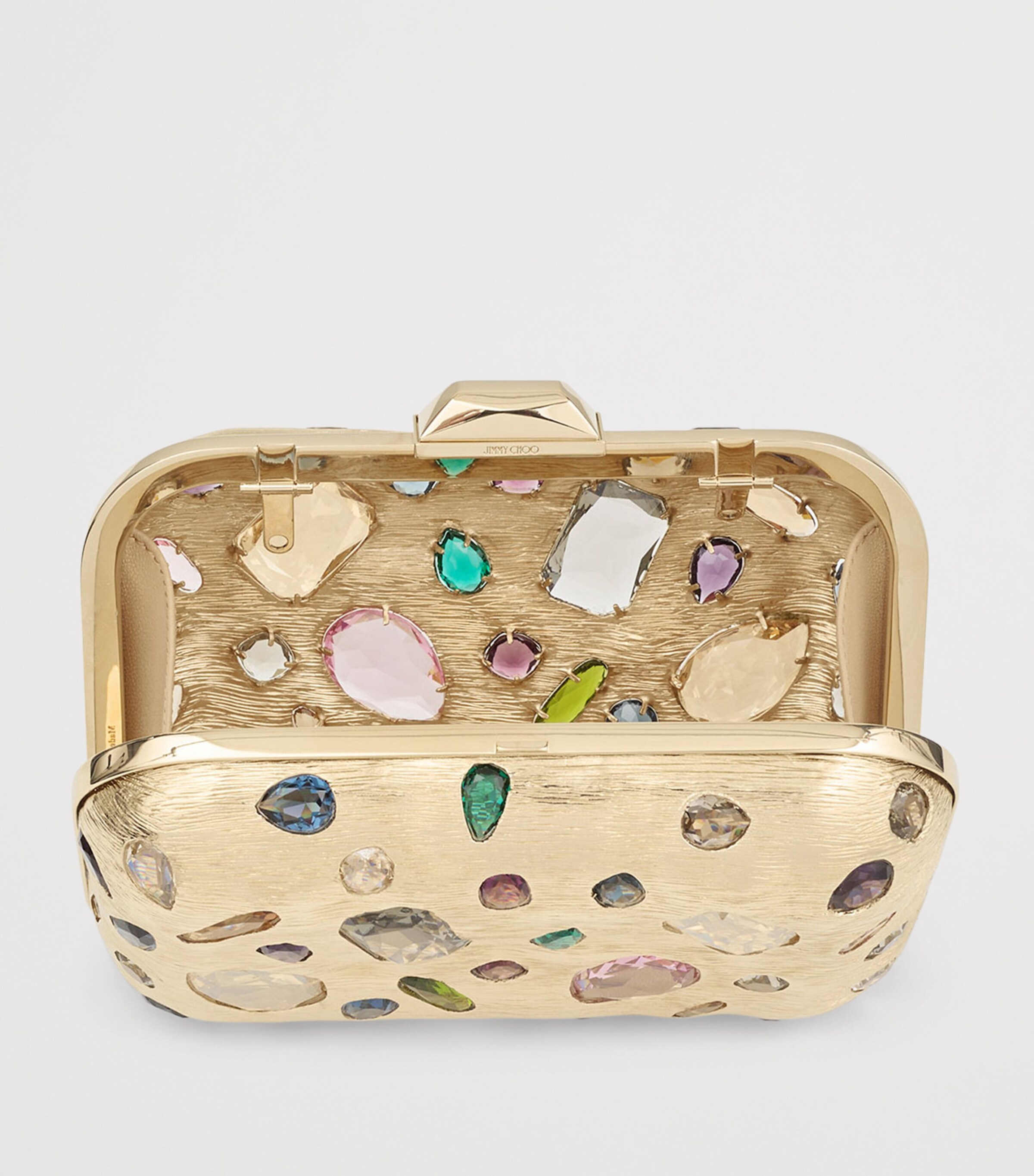 Jimmy Choo Crystal-Embellished Cloud Clutch Bag Gold/multi Image 4