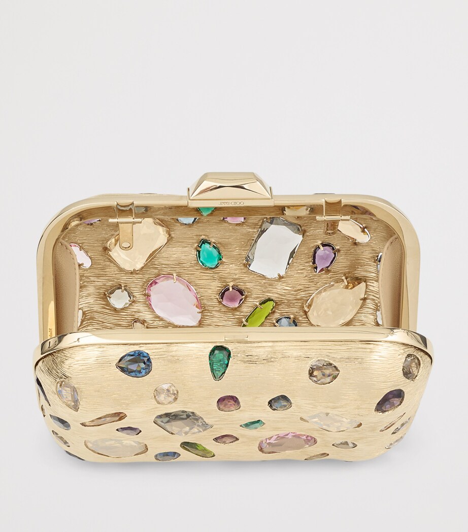 Jimmy Choo Crystal-Embellished Cloud Clutch Bag Gold/multi Image 4