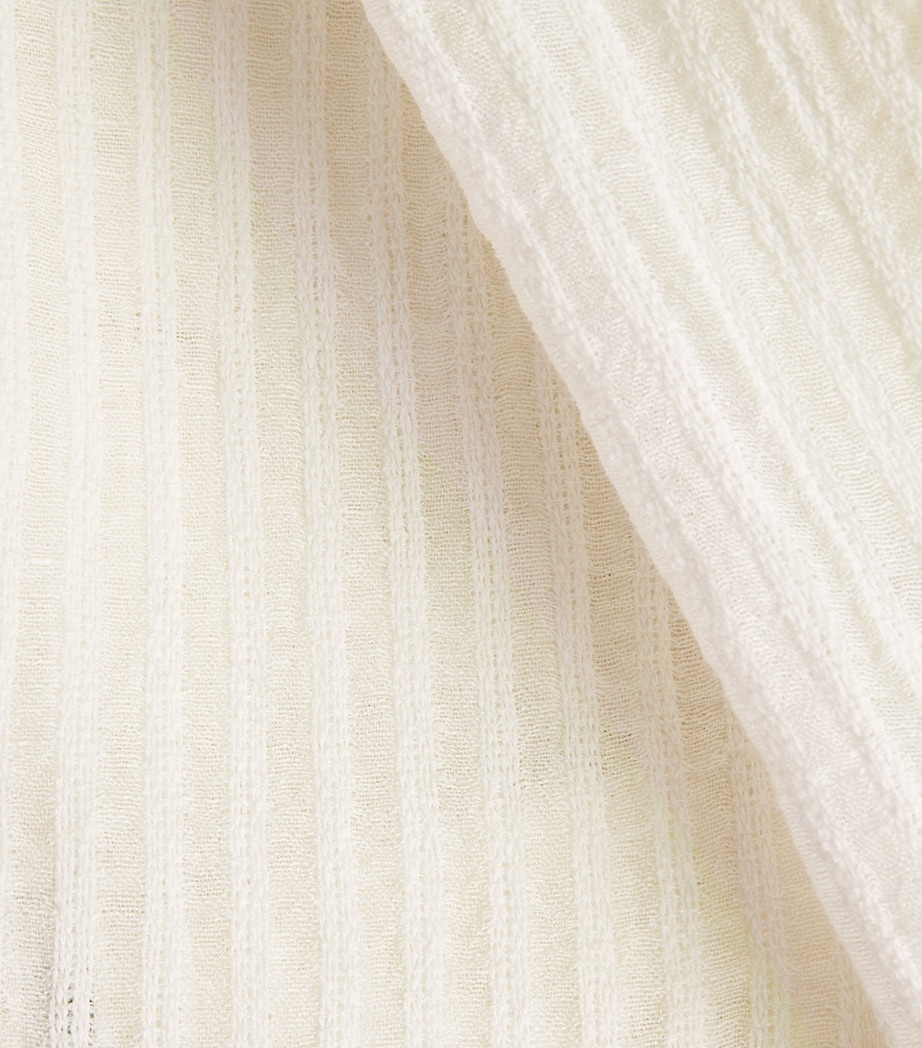 Linen-Cotton-Blend Stripe Shirt WHITE Image 5