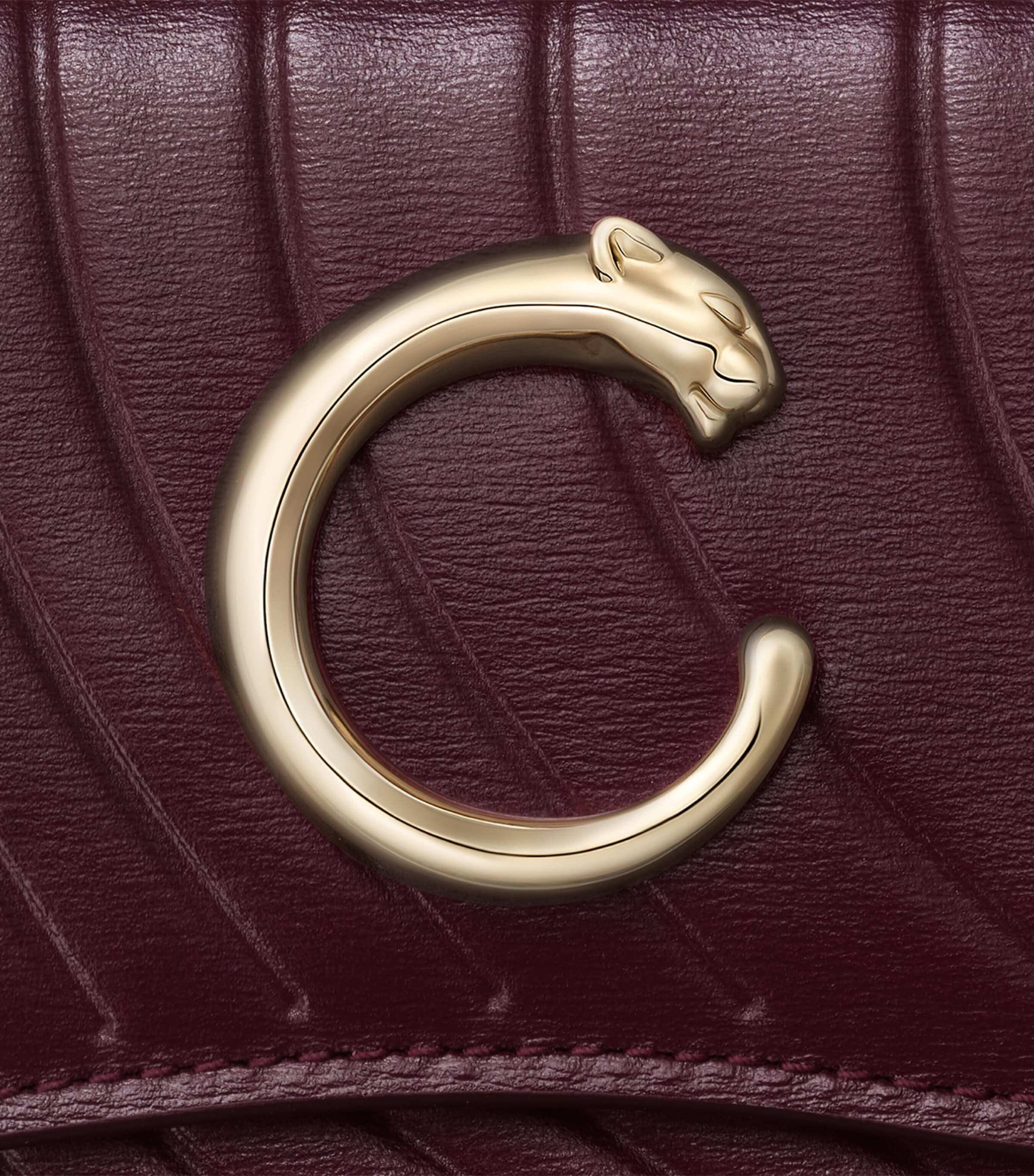 Mini Leather Panthère de Cartier Wallet GRAPE Image 5