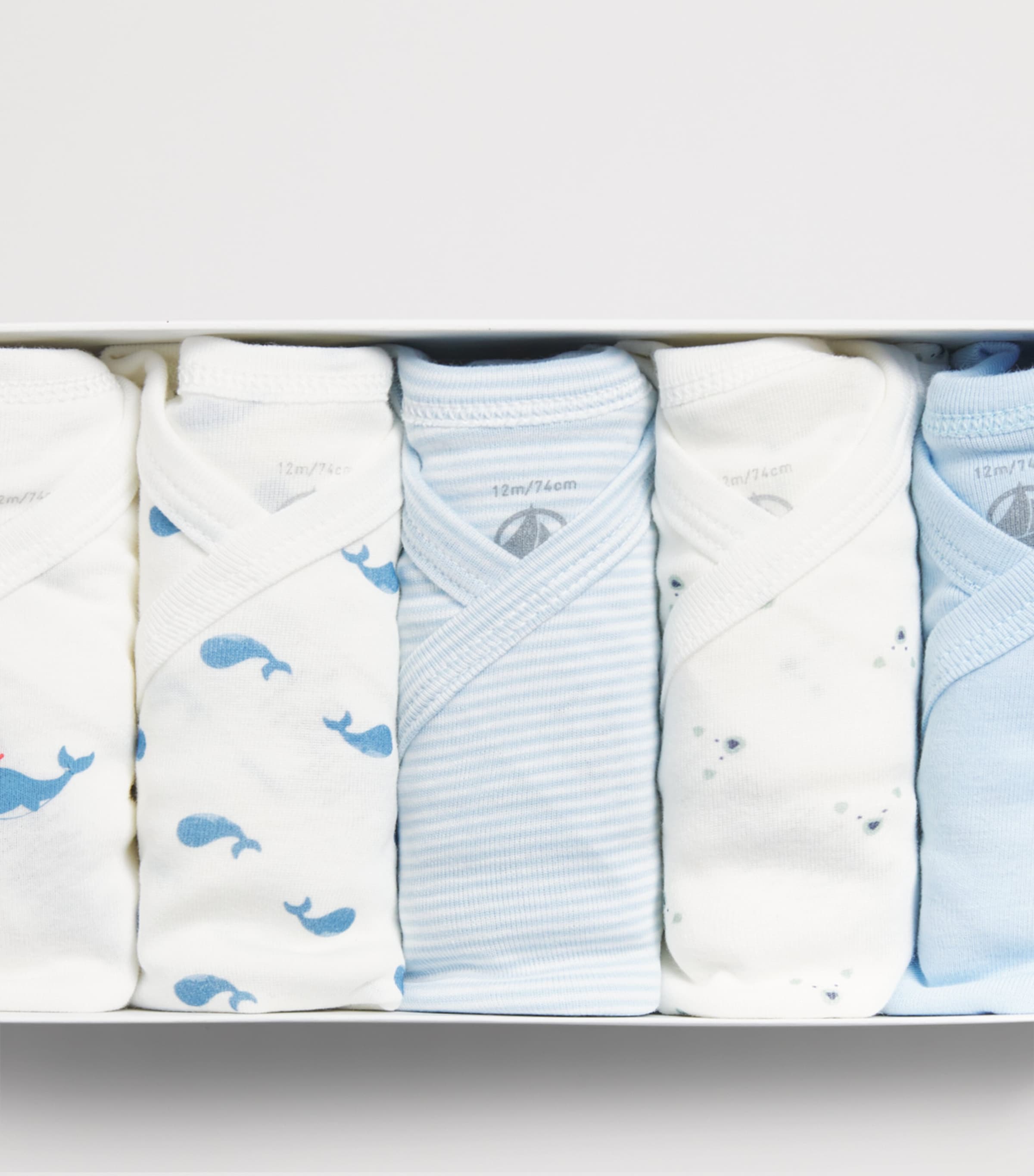 Petit Bateau Set of 5 Cotton Bodysuits (0-12 Months) Variante Image 3
