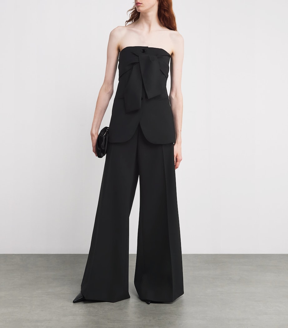 Virgin Wool Strapless Waistcoat BLACK Image 2