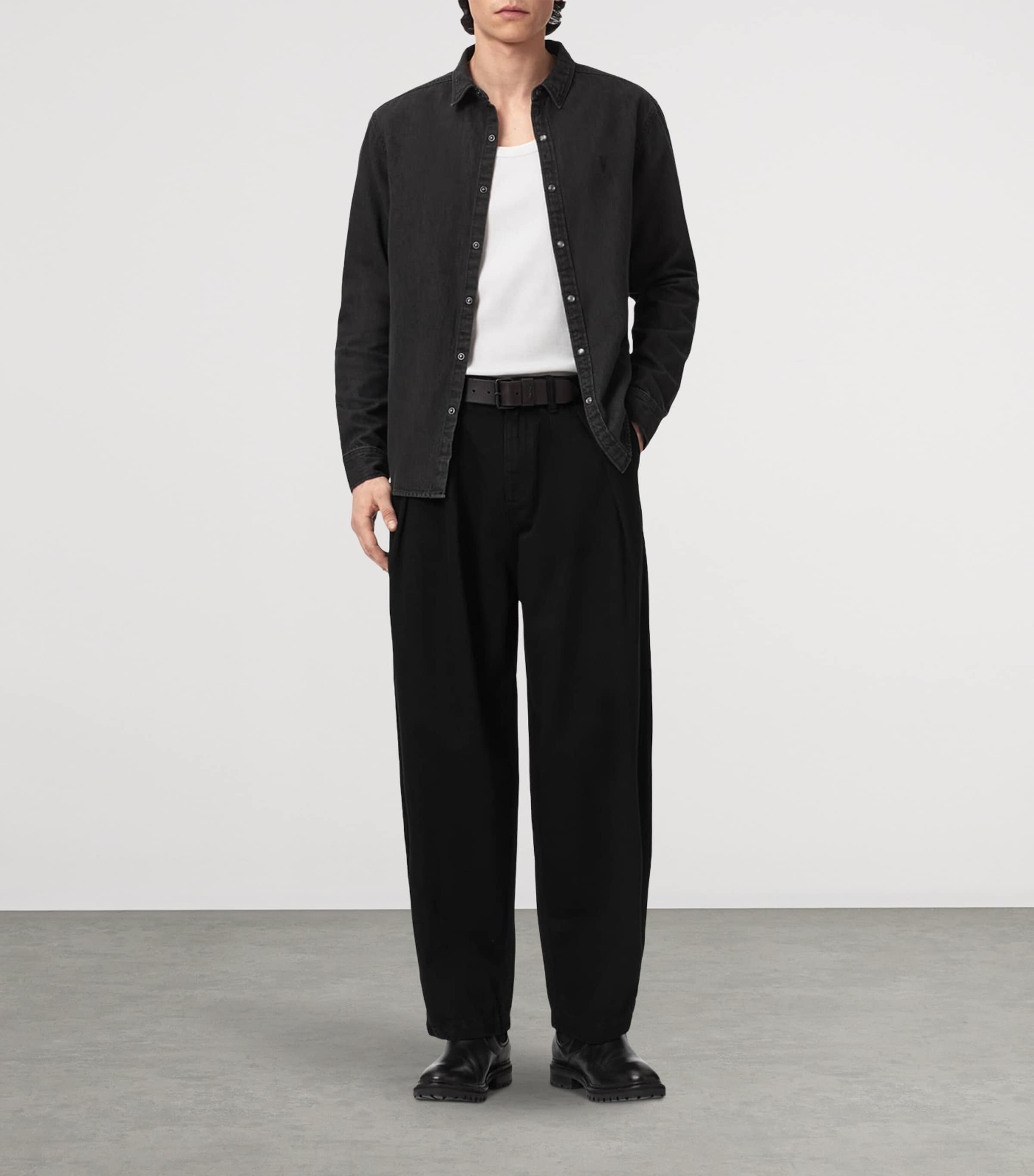 AllSaints Mens Becco Trousers Black Image 2
