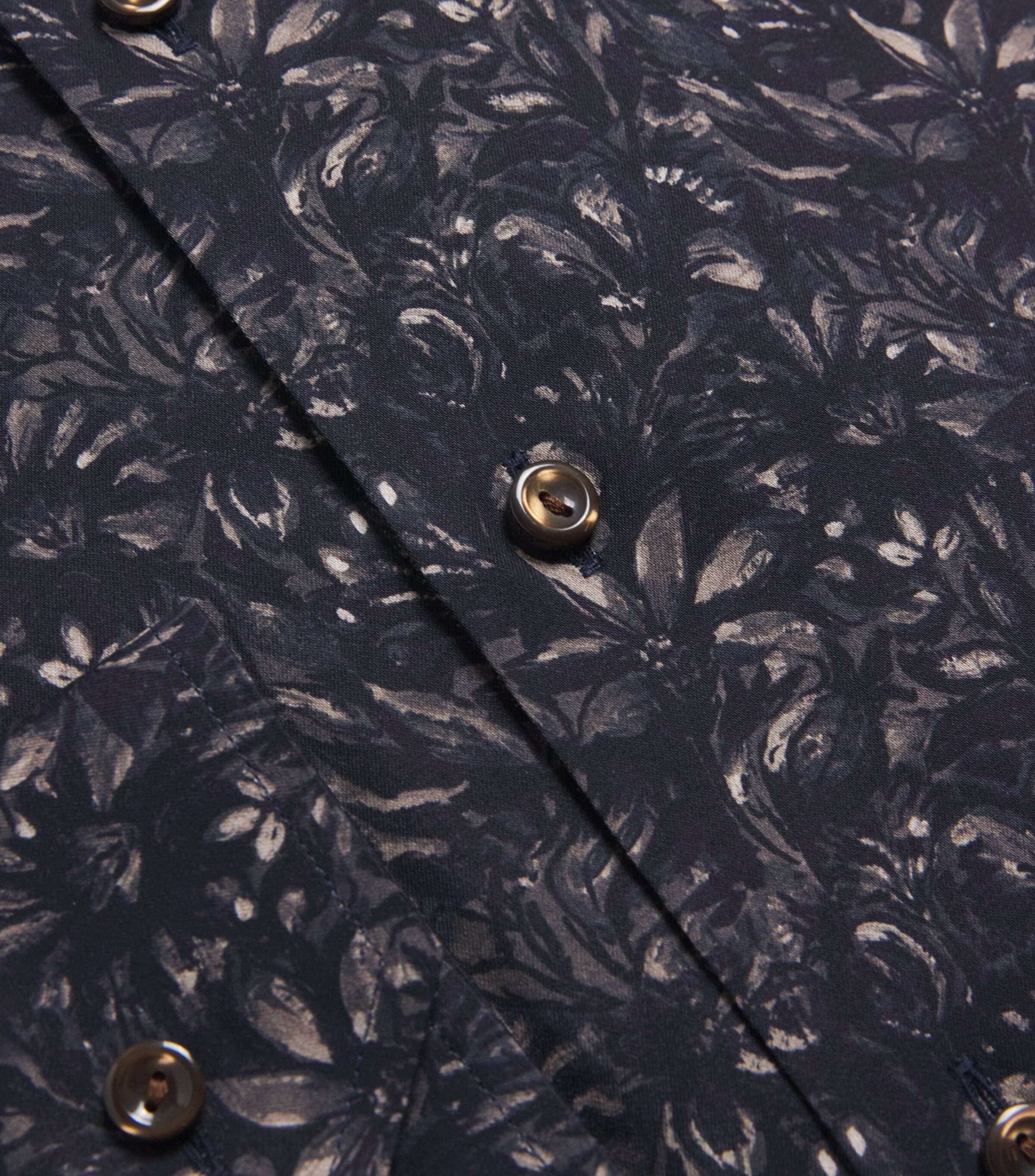 Cotton Twill Floral Print Contemporary Fit Shirt 38DARK BROWN Image 5