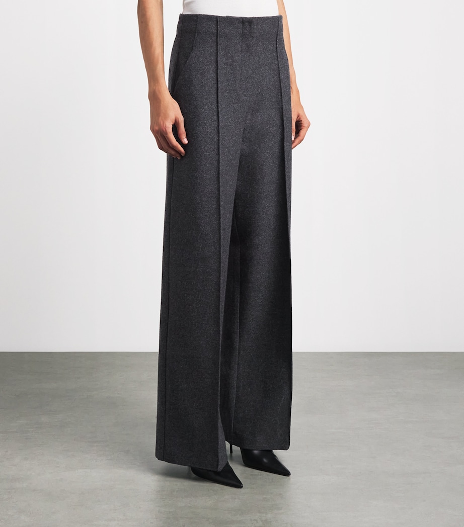 PAIGE Womens Wool-Blend Vicenza Trousers Charcoal Image 4