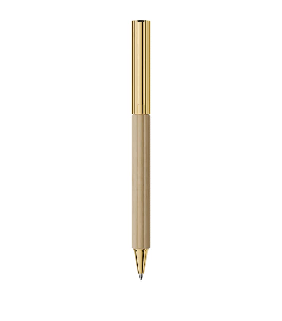 Gold-Trim Hornbeam Wood Bloom Ballpoint Pen GOLD Image 3