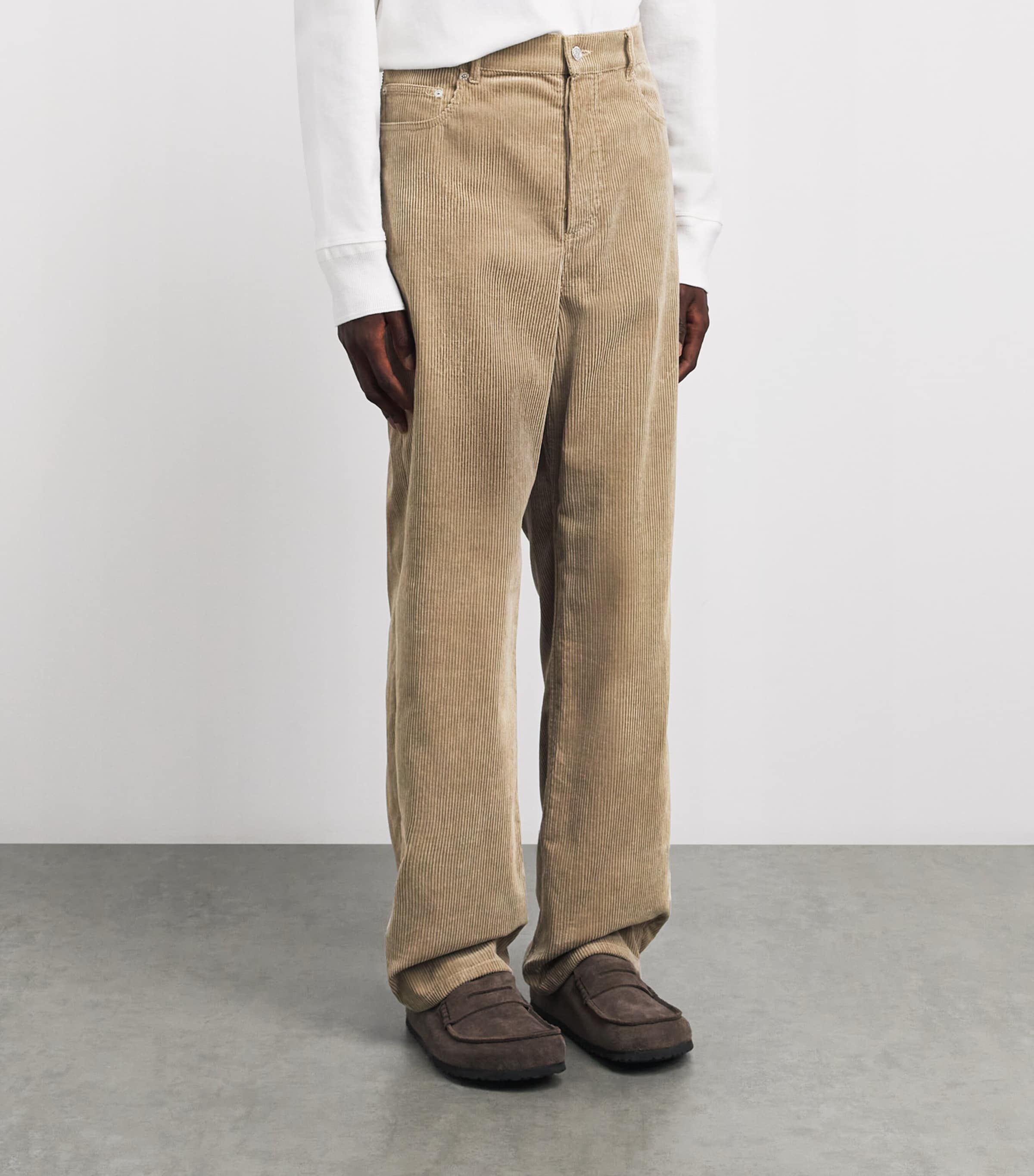 A.P.C. Mens Corduroy Fairfax Straight Jeans Baa Beige Image 4
