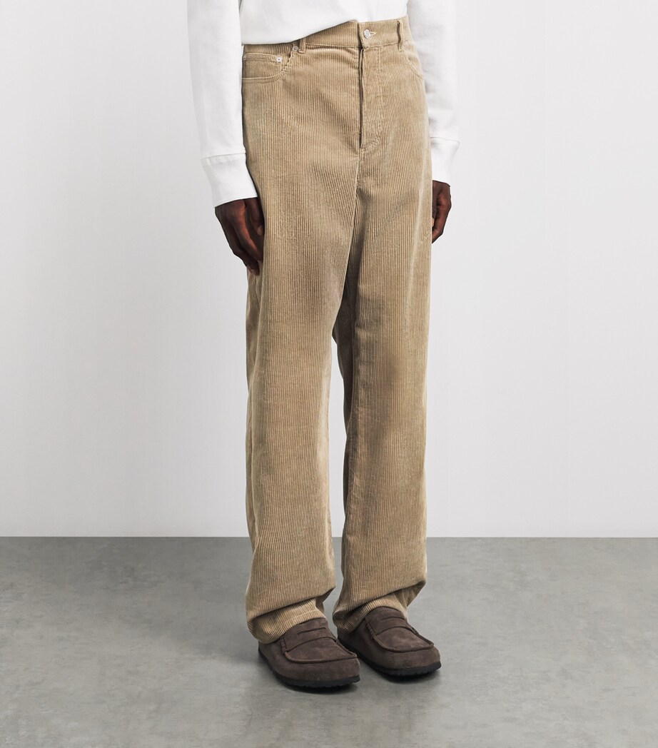 A.P.C. Mens Corduroy Fairfax Straight Jeans Baa Beige Image 4