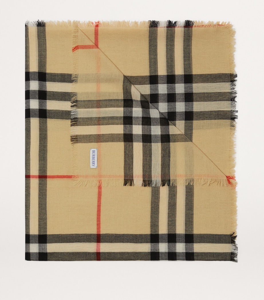 Wool Check Scarf SAND Image 5