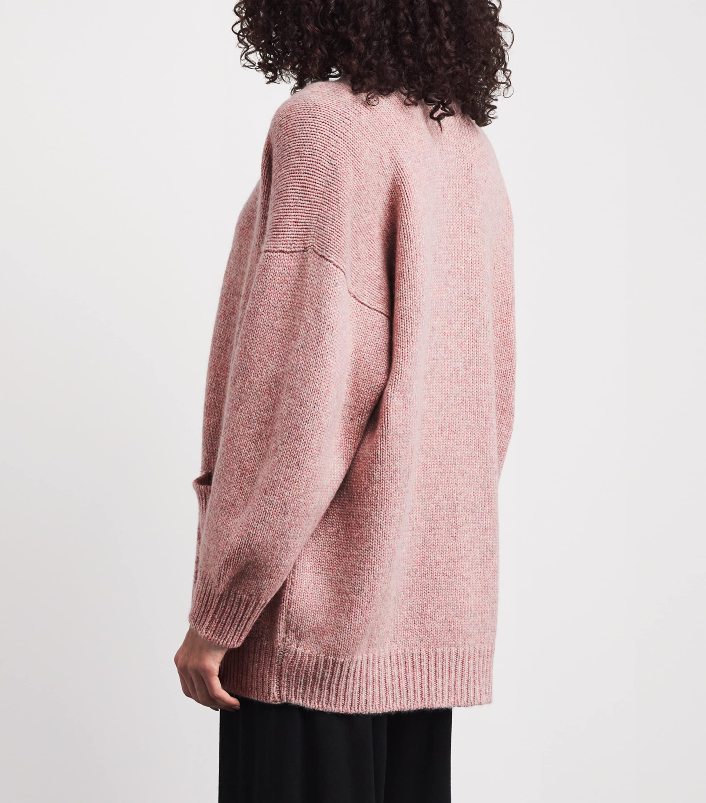 Johnstons Of Elgin Womens Cashmere-Cotton Slouch Cardigan Sea Coral Image 5