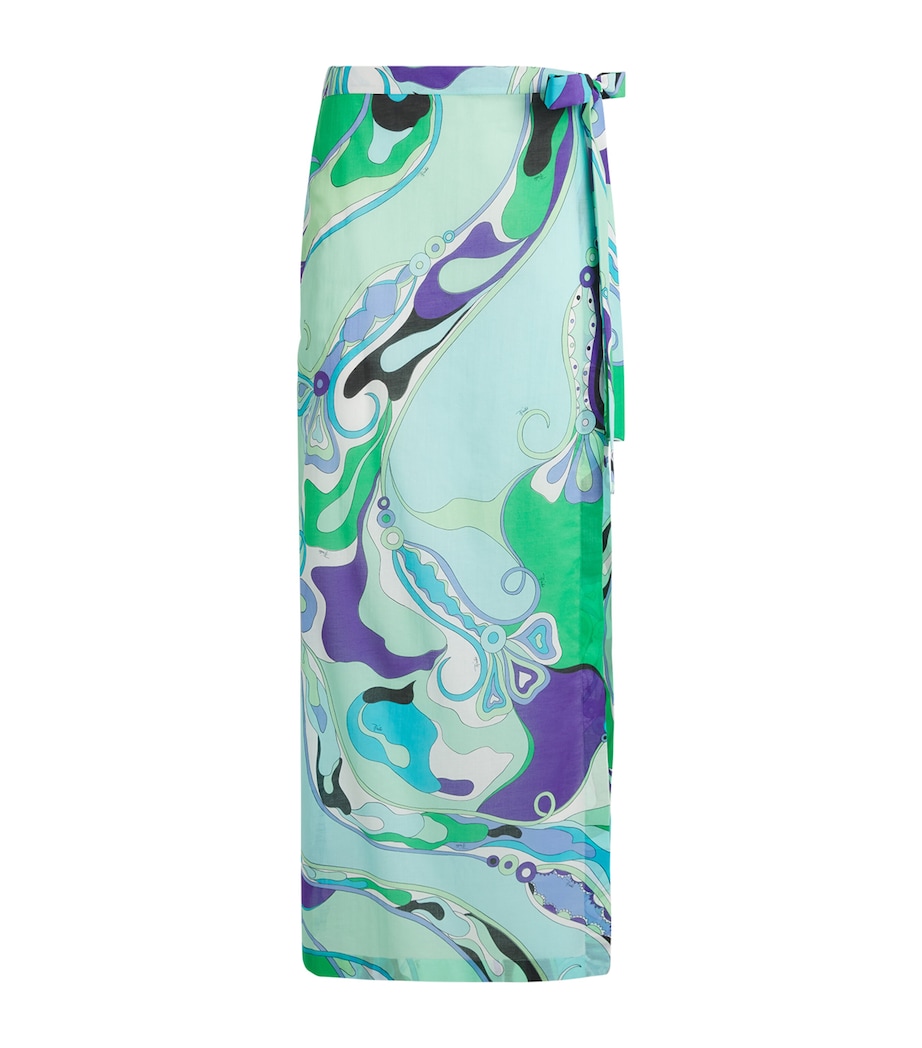 Cotton Tie-Side Pareo 025 VERDE/LILLA Image 1