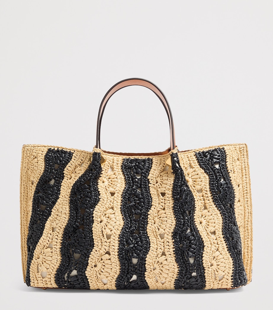 Valentino Garavani Medium Raffia VLogo Tote Bag Image 4