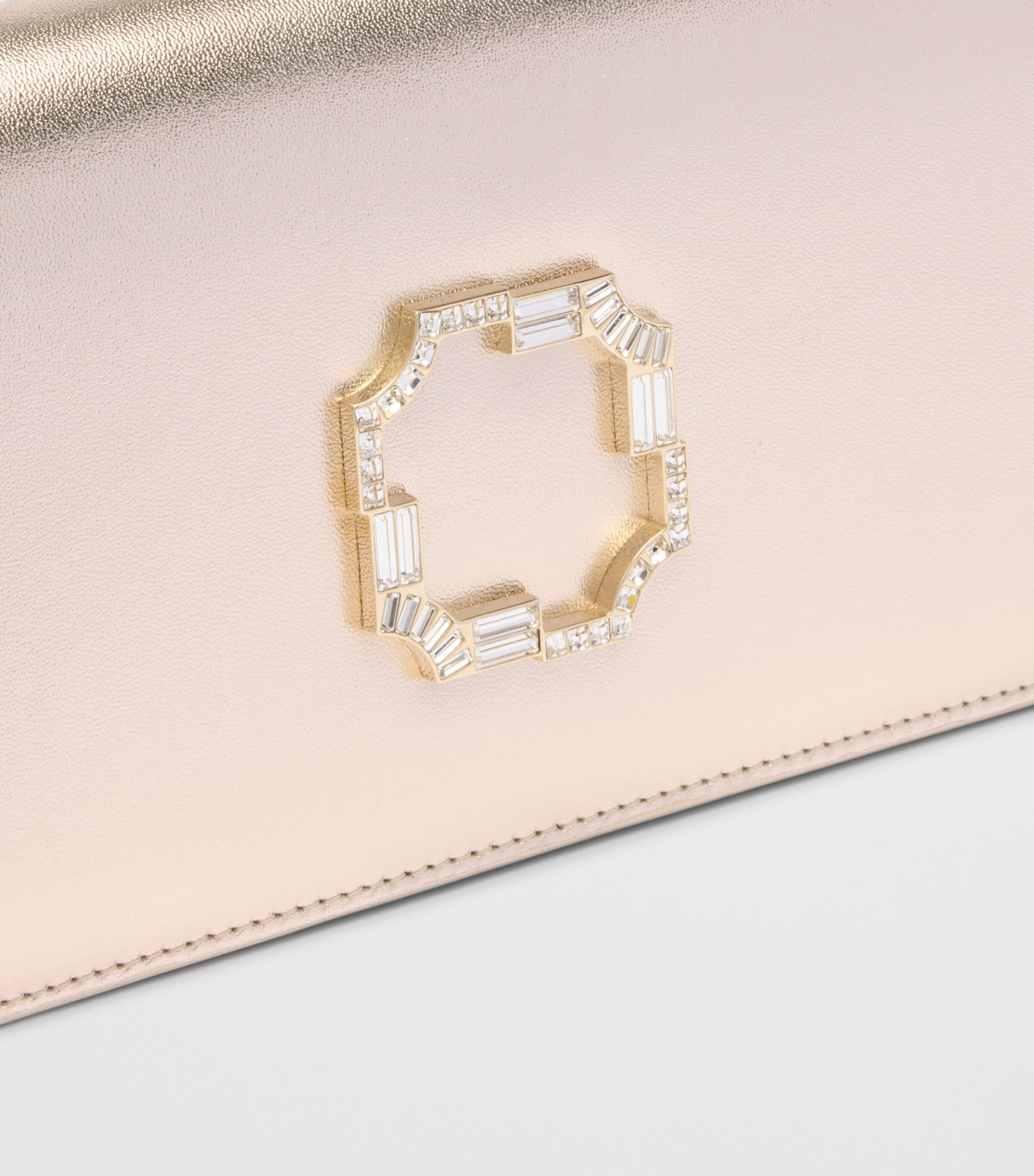 Malone Souliers Leather Vivien Clutch Bag Champagne Image 6