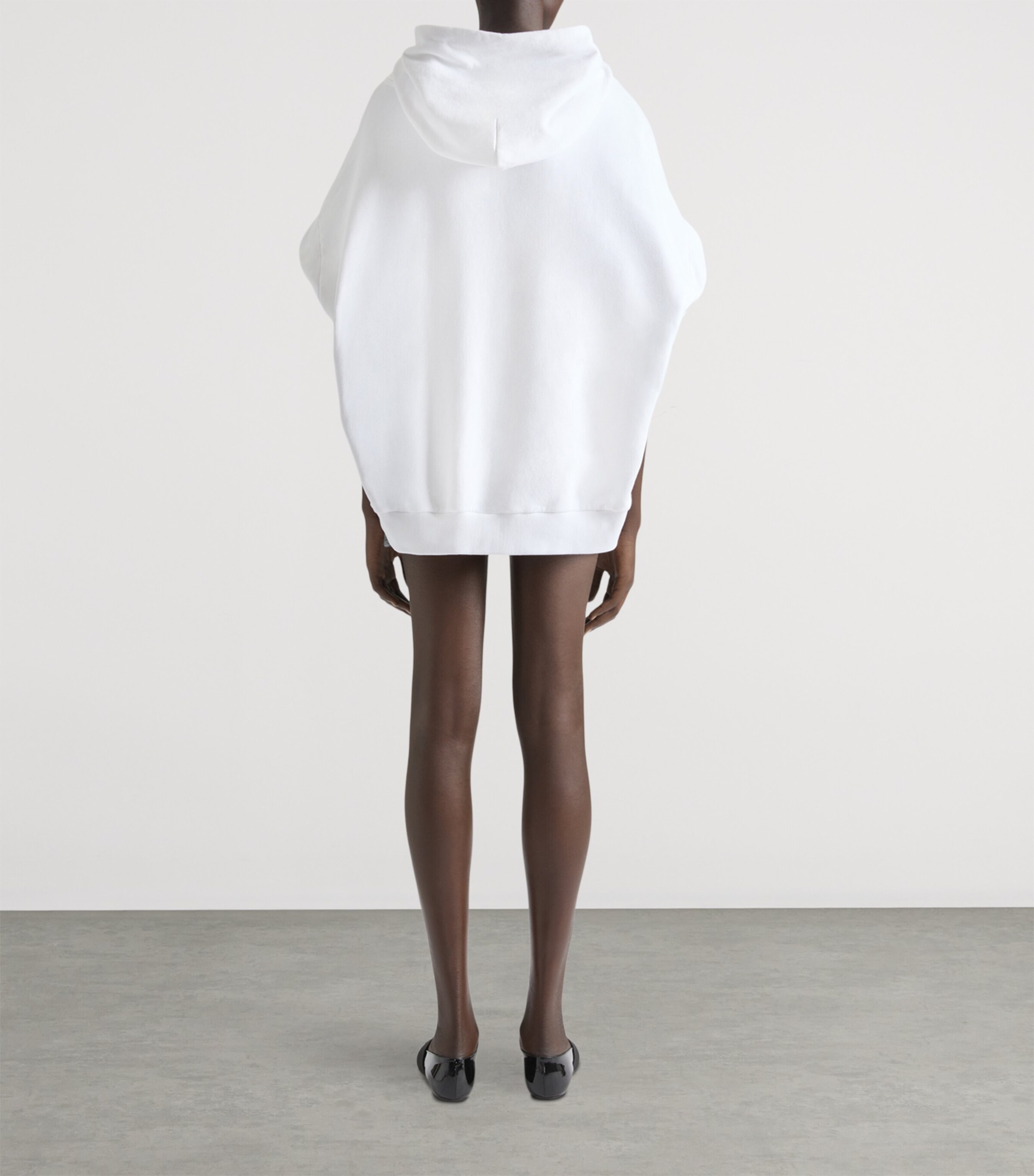 Cotton Printed Hoodie WHITE Image 3