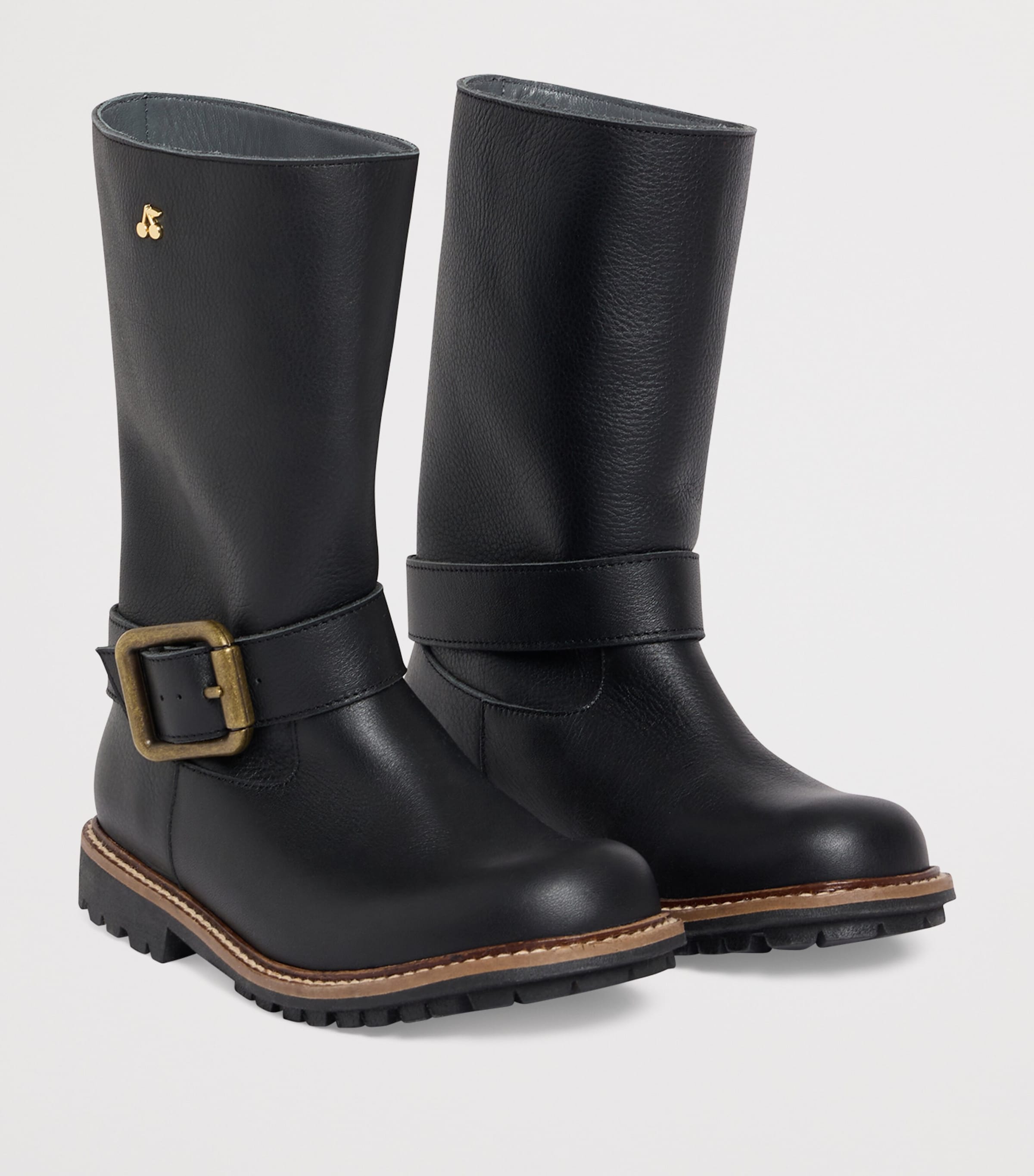 Leather Buckled Jace Boots NOIR Image 2