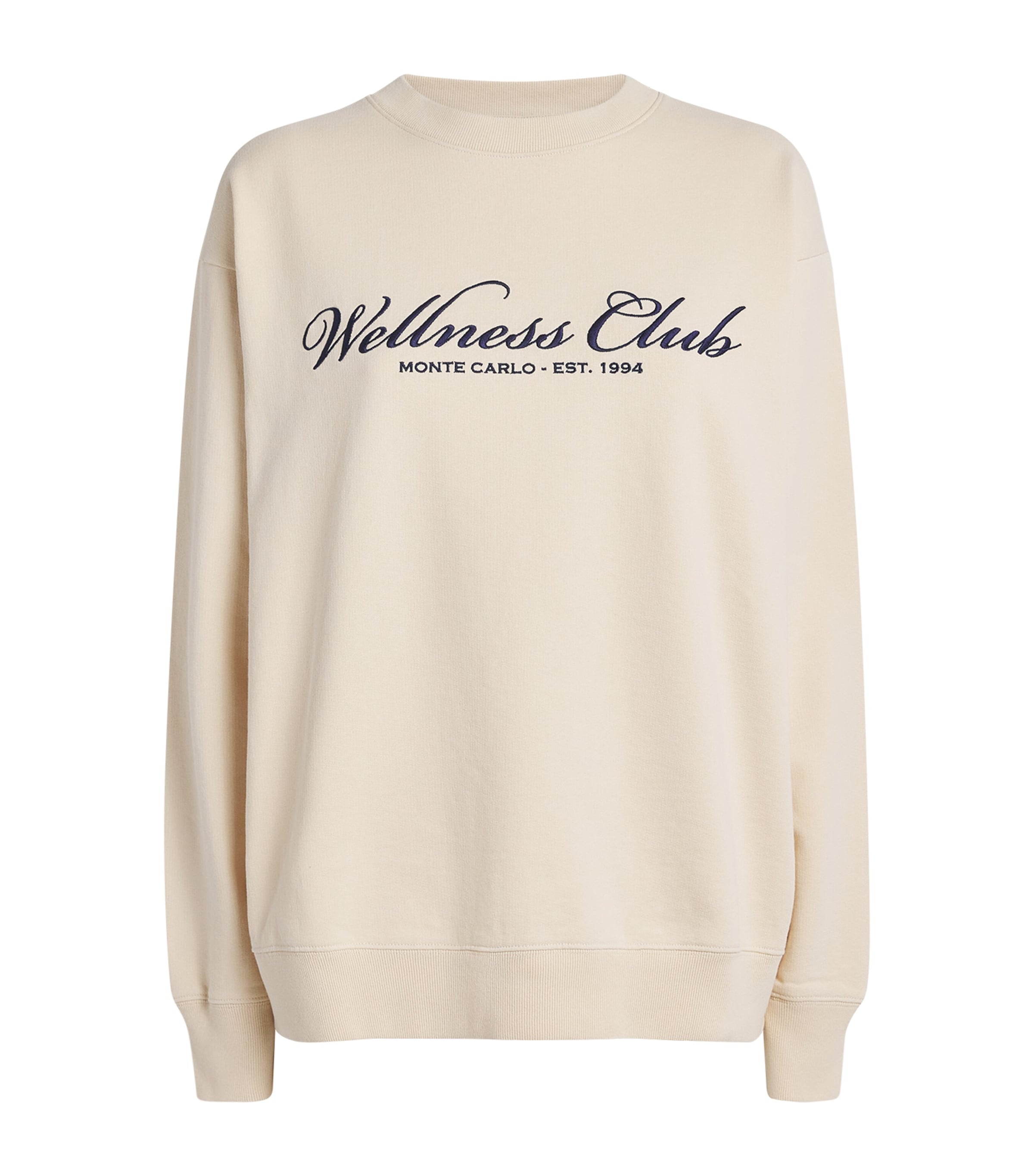 Sporty & Rich Cotton Wellness Club Sweatshirt | Women Clothing | Tops | Sweatshirts & Hoodies | Loungewear | Lounge Tops | Designers | Sporty & Rich