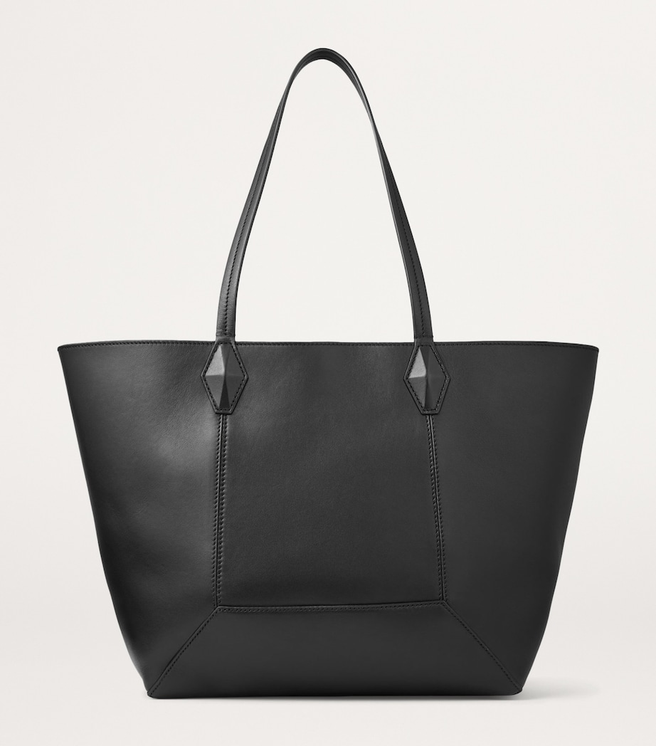Diamond Medium Leather Tote Bag BLACK Image 5