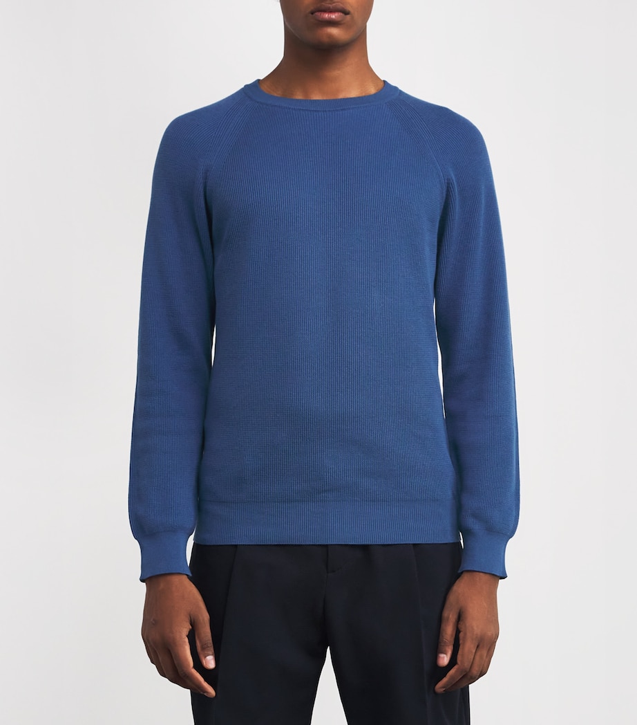 Cotton Ribbed Sweater DENIM U0499 Image 3