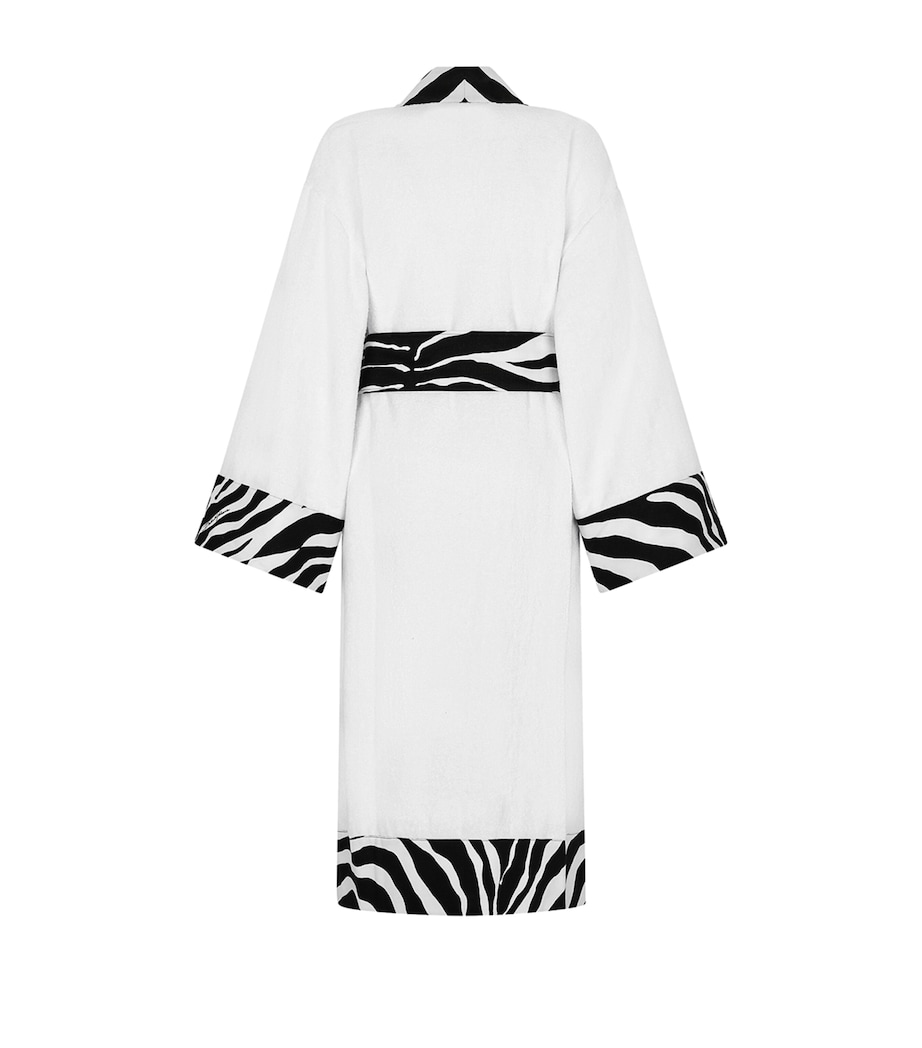 Terry Cotton Zebra Print Robe UZ024 BIANCO ZEBRA Image 2