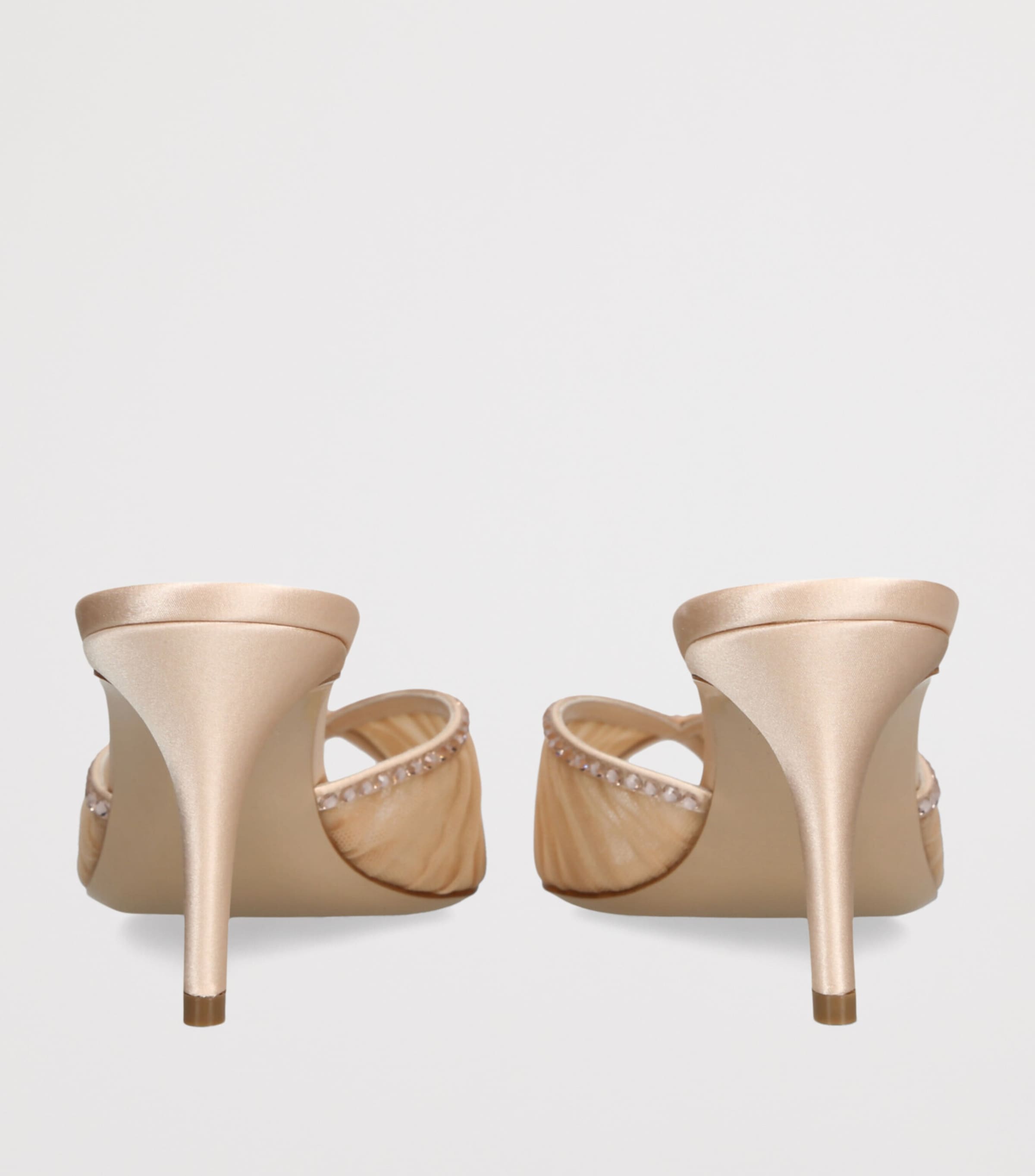 Andrea Wazen Embellished Lace Katy Heeled Mules 75 Blush Image 2
