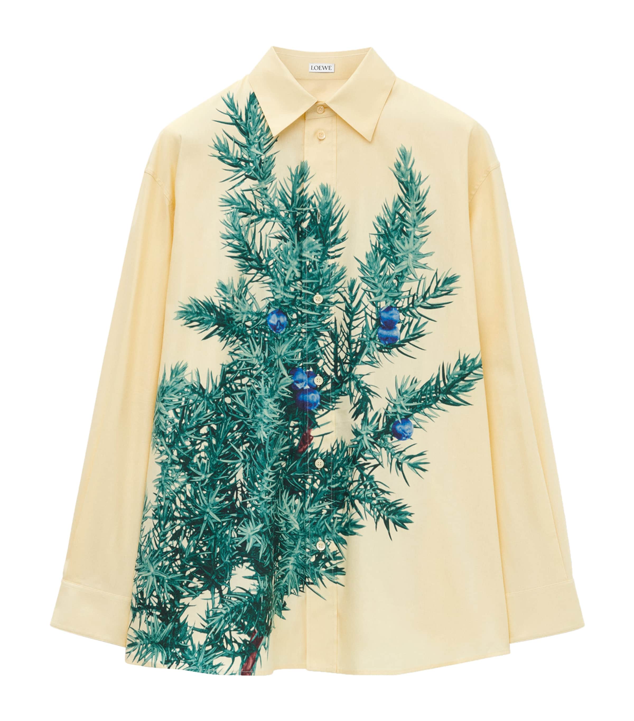 Loewe Cotton-silk Juniper Branch Shirt In Yellow
