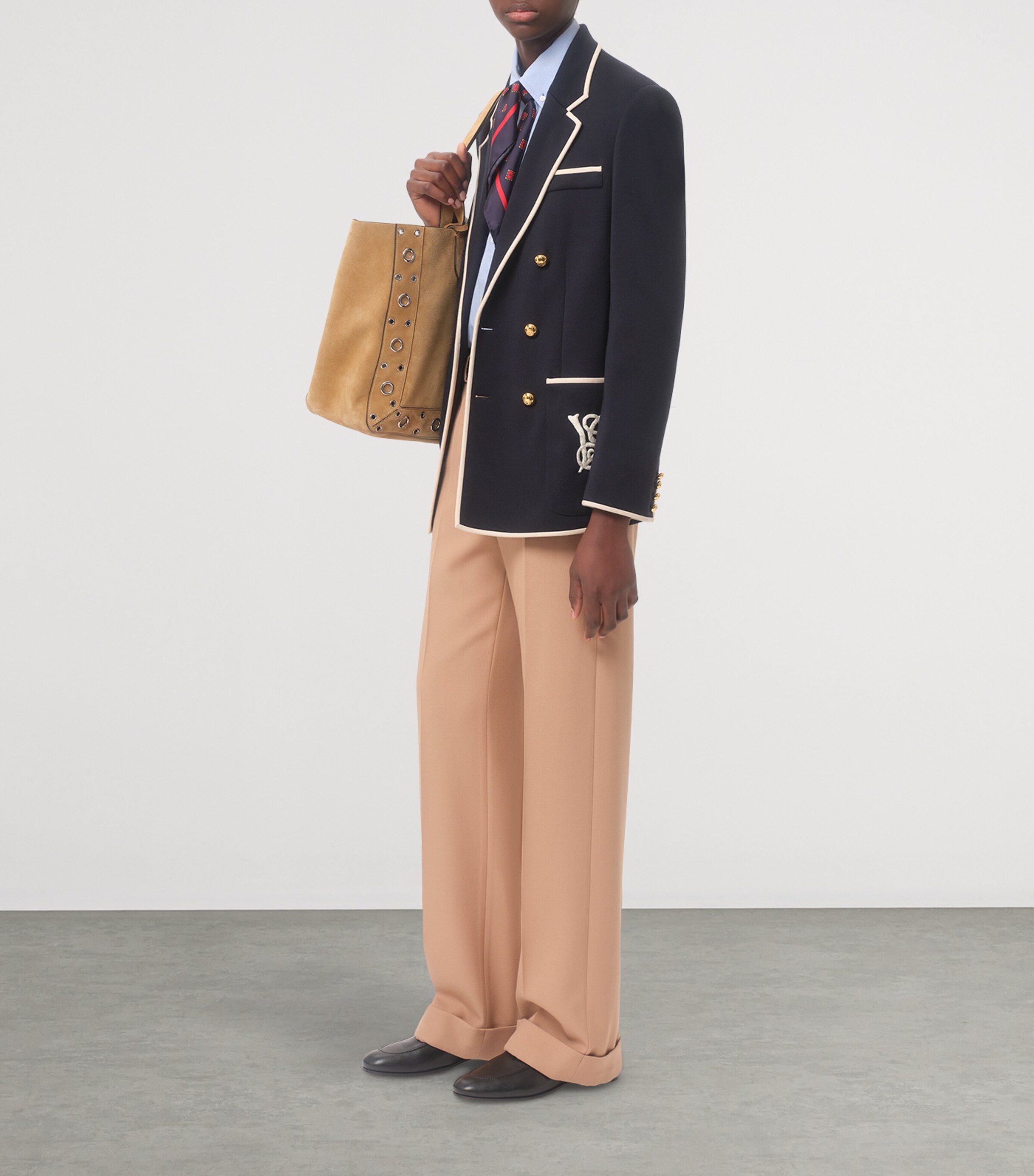 Virgin Wool Double-Breasted Blazer FA8 Image 4