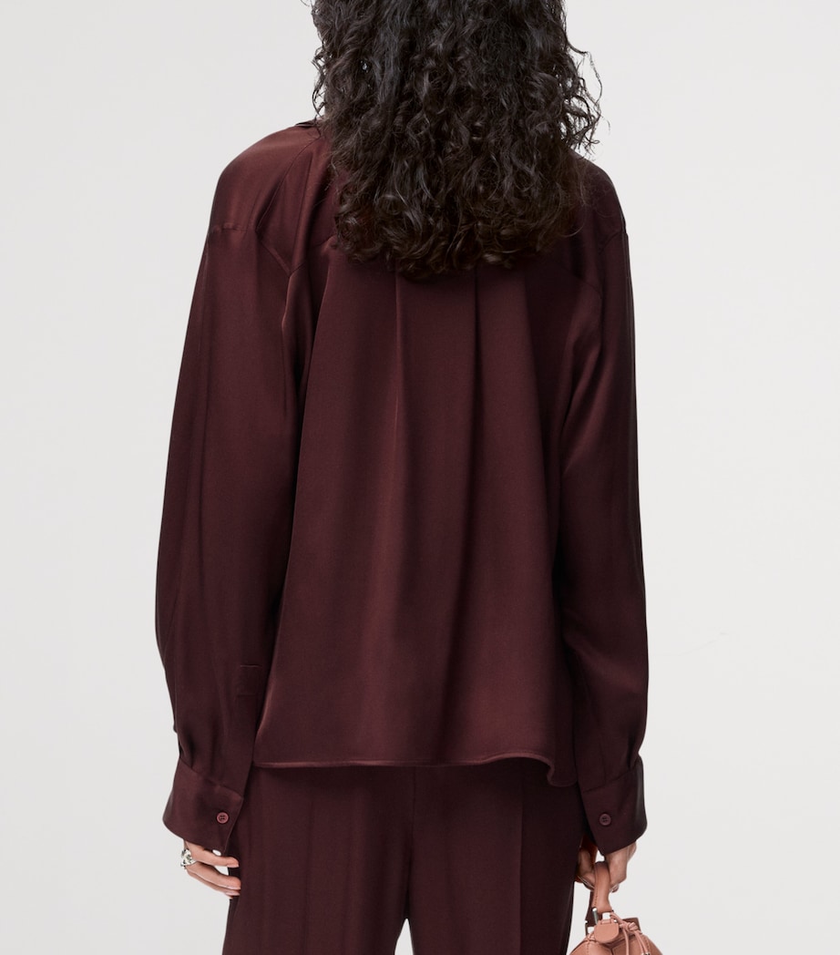 Silk Pyjama Blouse BURGUNDY Image 4