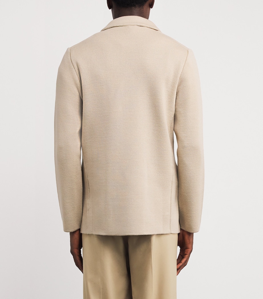 Virgin Wool Knitted Blazer 150 BEIGE Image 4