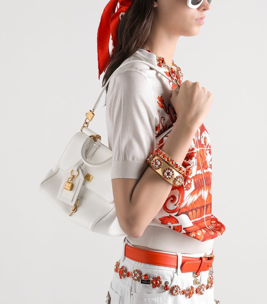 Dolce&Gabbana Leather My Sicily Top-Handle Bag Natural White Image 2