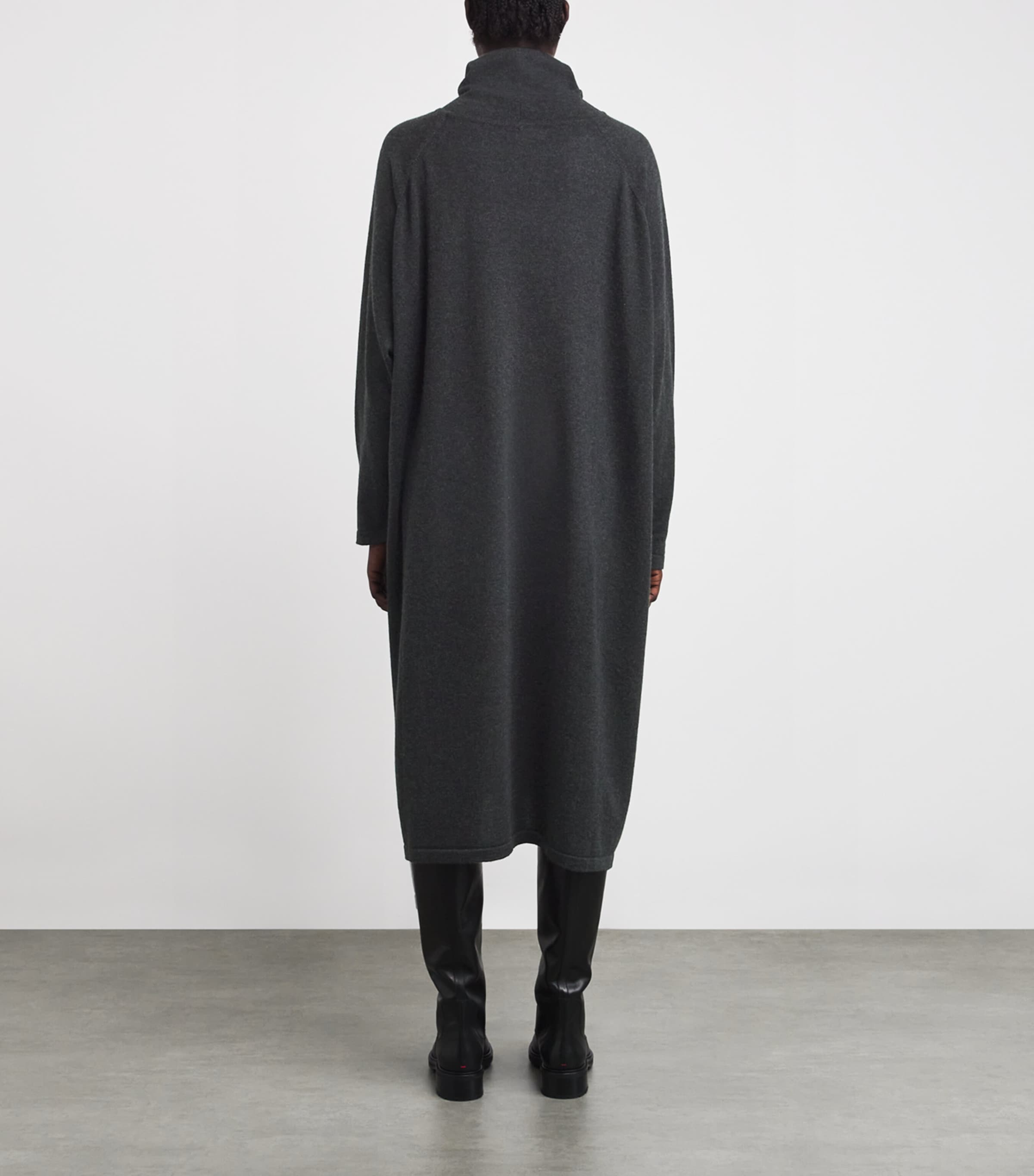 Cashmere Rollneck Sweater Dress COAL Image 3