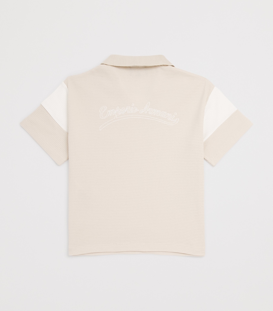 Cotton Waffle-Knit Polo Shirt (4-16 Years) FRENCH OAK Image 2