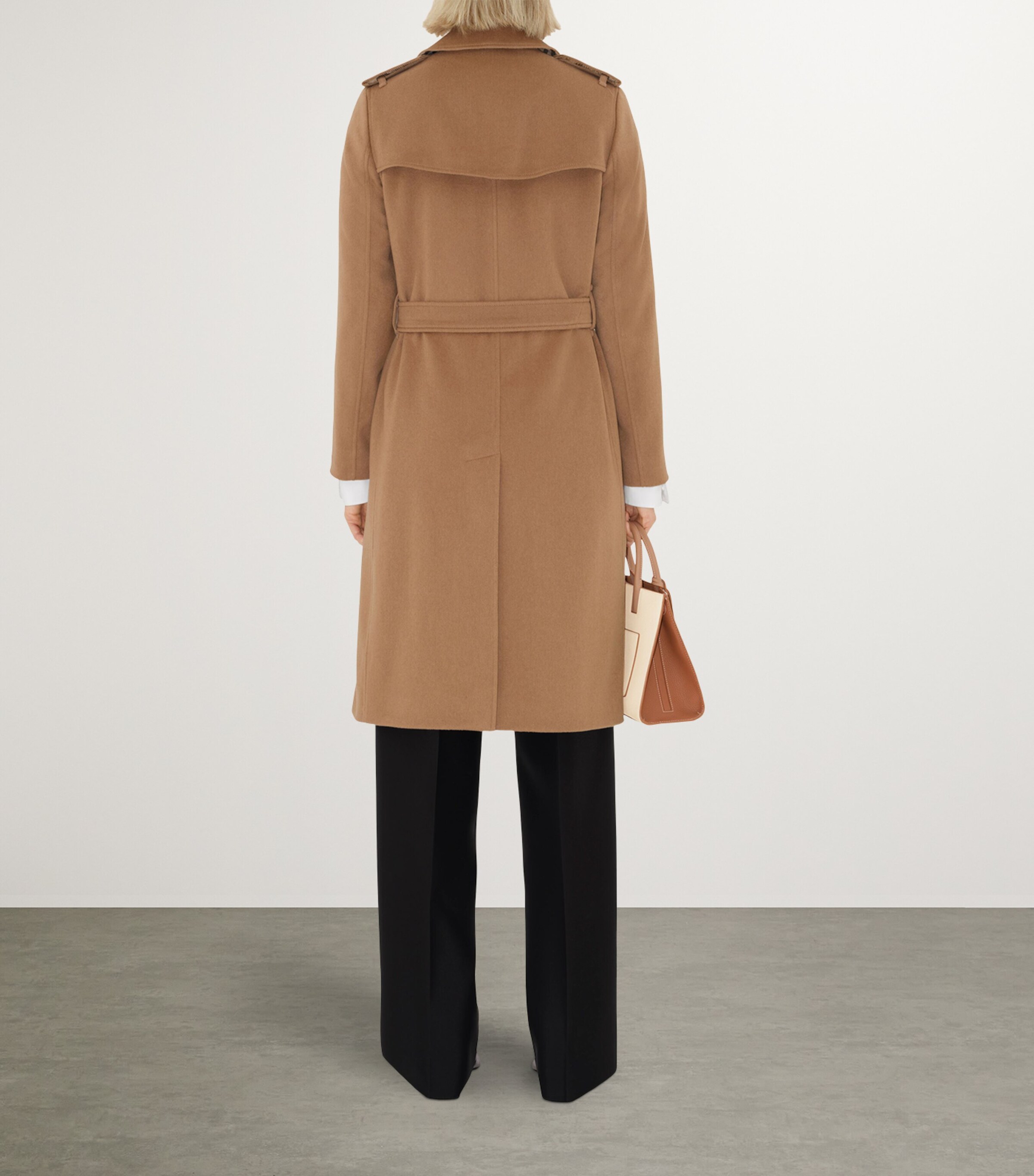 Burberry Brown Cashmere-Blend Kensington Trench Coat