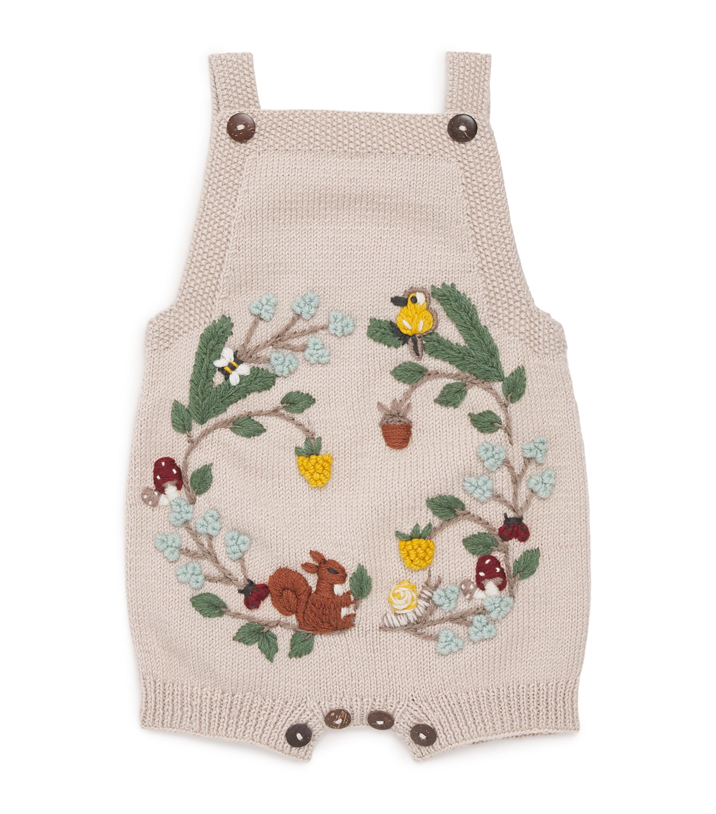 Shirley Bredal Kids' Merino Wool Woodland Bodysuit In Sand