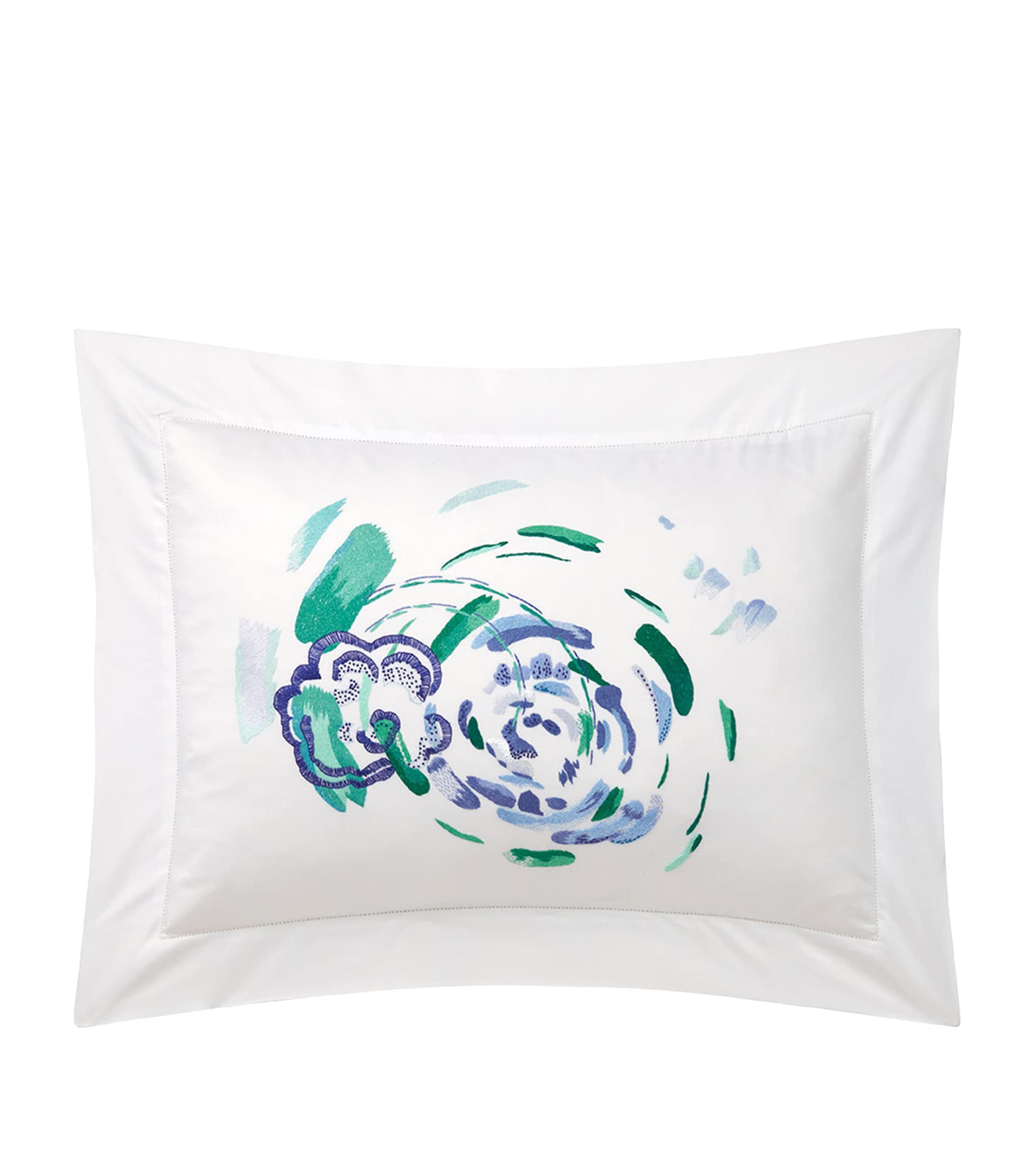 Yves Delorme Couture Pima Cotton Abysses Oxford Pillowcase (30cm x 40cm) Image 2