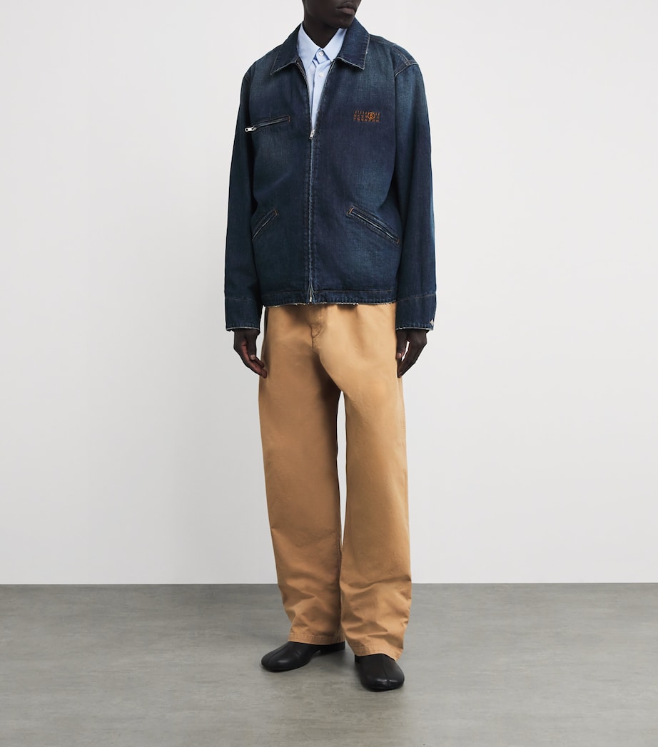 Logo Embroidery Denim Jacket 964 MEDIUM BLUE Image 2