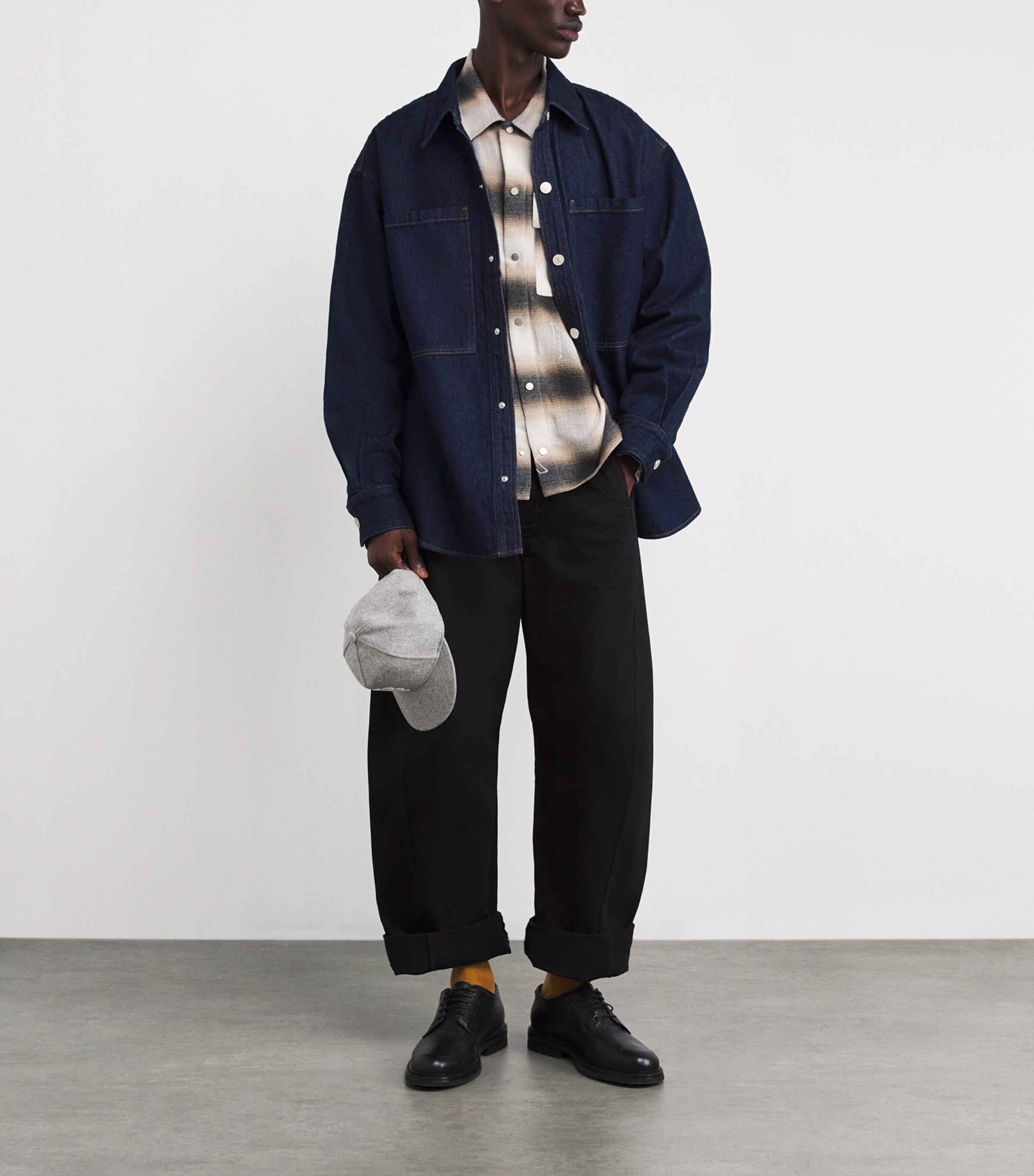 Cotton Initial Flannel Shirt LATTE Image 2