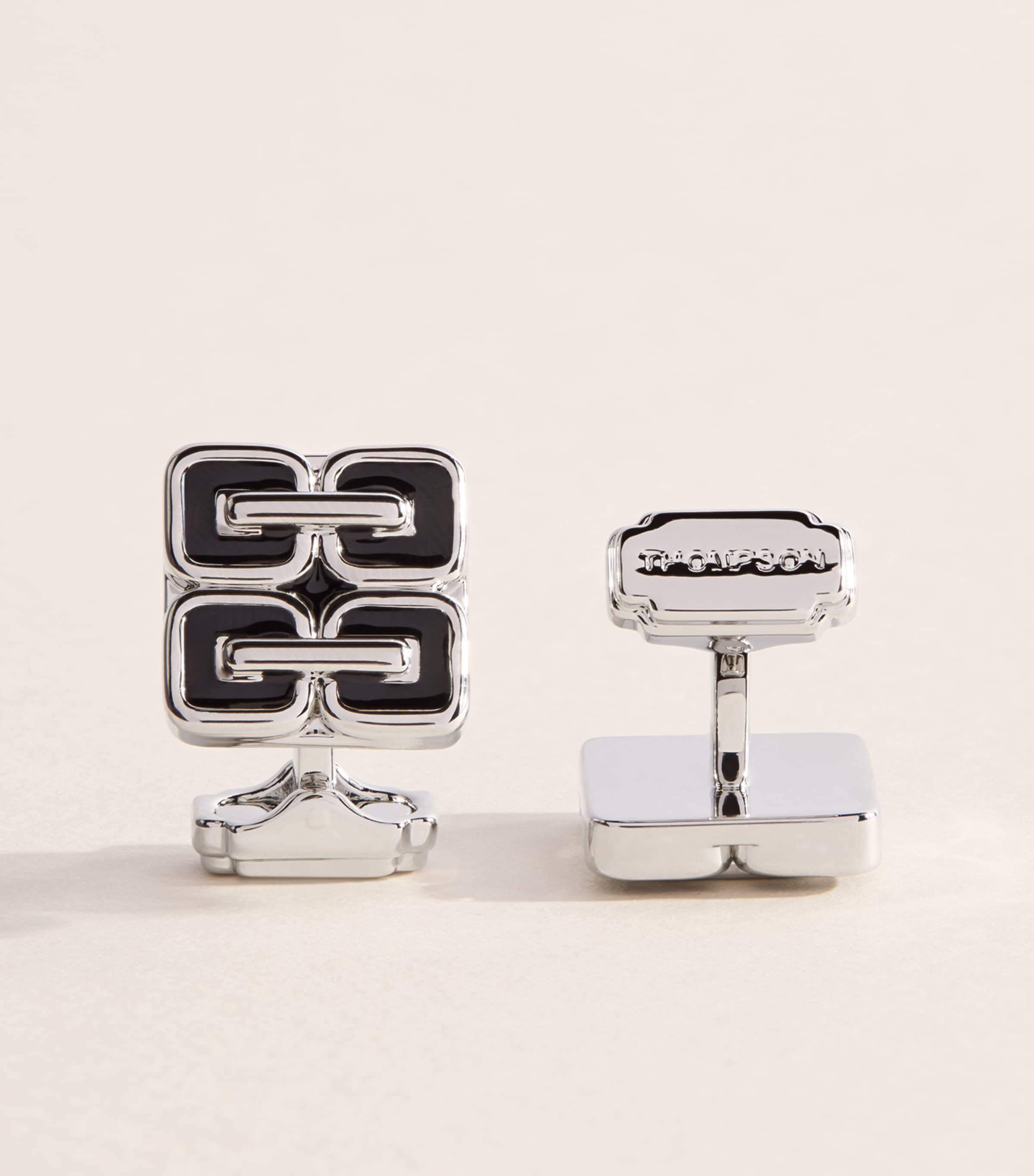 Tateossian Enamelled Thompson Cufflinks Black Image 1