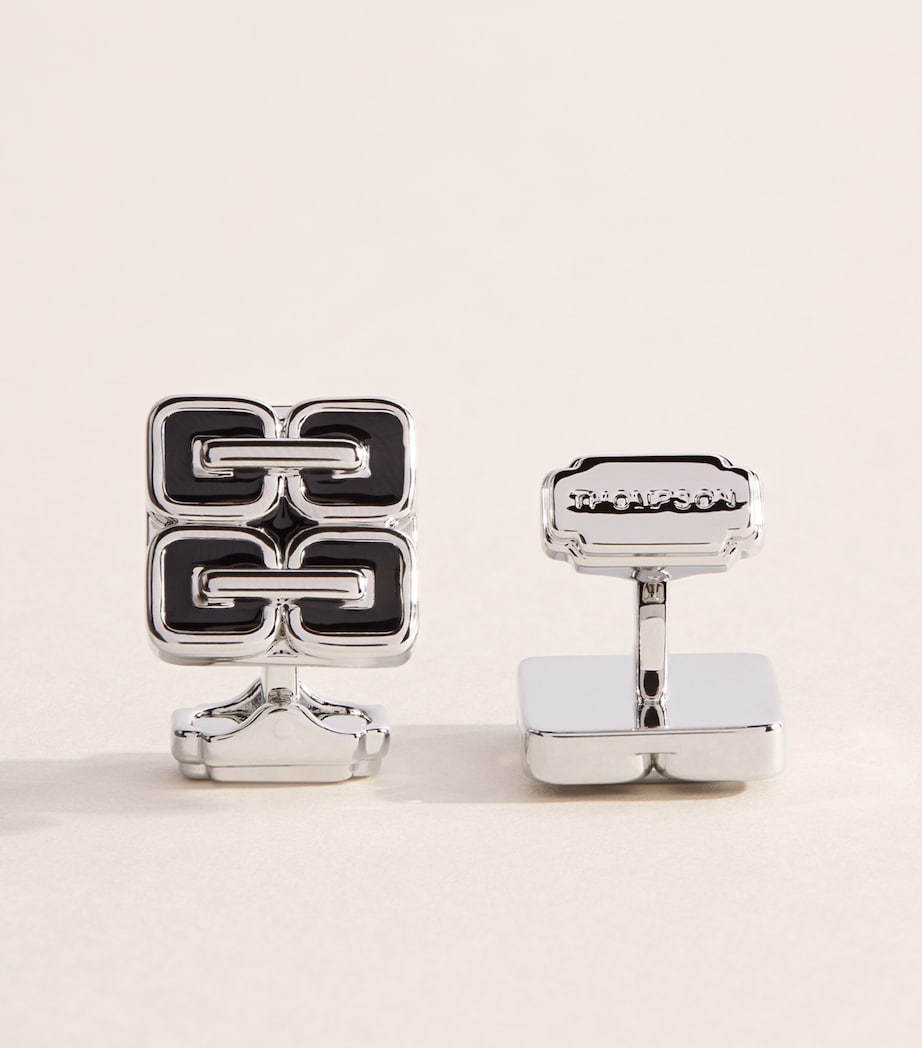 Tateossian Enamelled Thompson Cufflinks Black Image 1