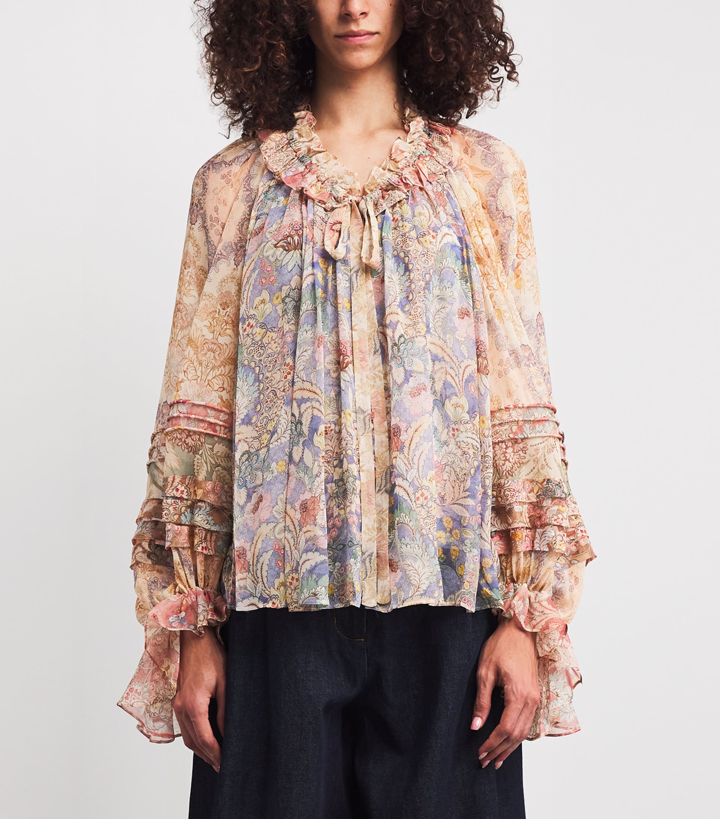 Silk Floral Rebellion Blouse SPLIFLO SPLICED FLRL Image 3
