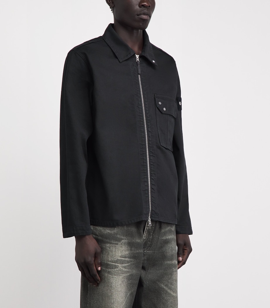 Stone Island Mens Denim Zip-Up Overshirt Image 4