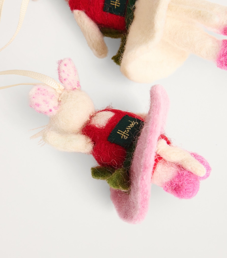 Felt Dancing Mice Tree Decorations (Set of 2) MULTI Image 3